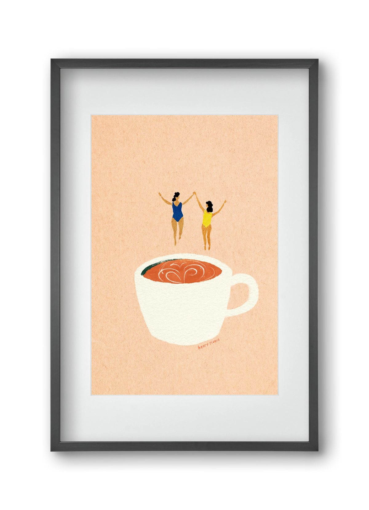 Coffee party, 30x45 cm (20x30 cm), Fekete keret, paszpartuval