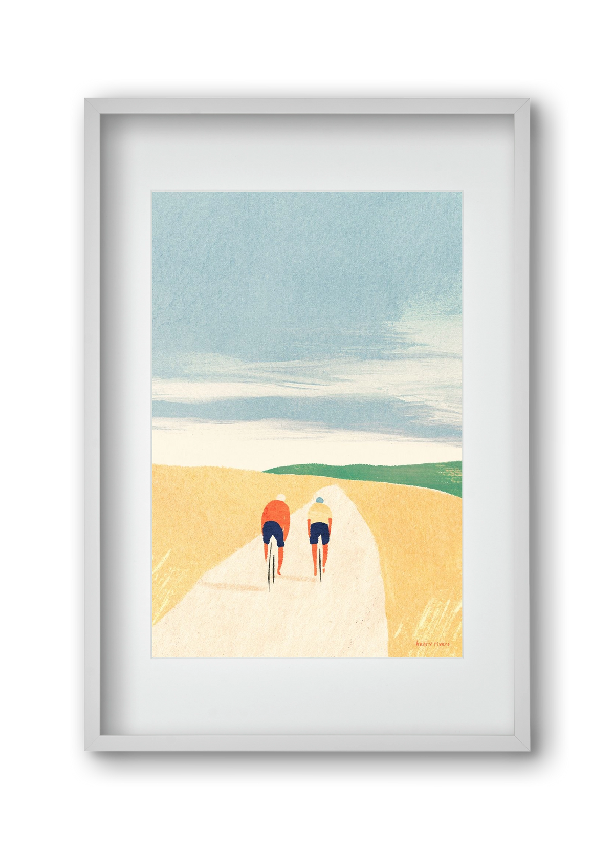 Cycle Buddies, 30x45 cm (20x30 cm), Fehér keret, paszpartuval
