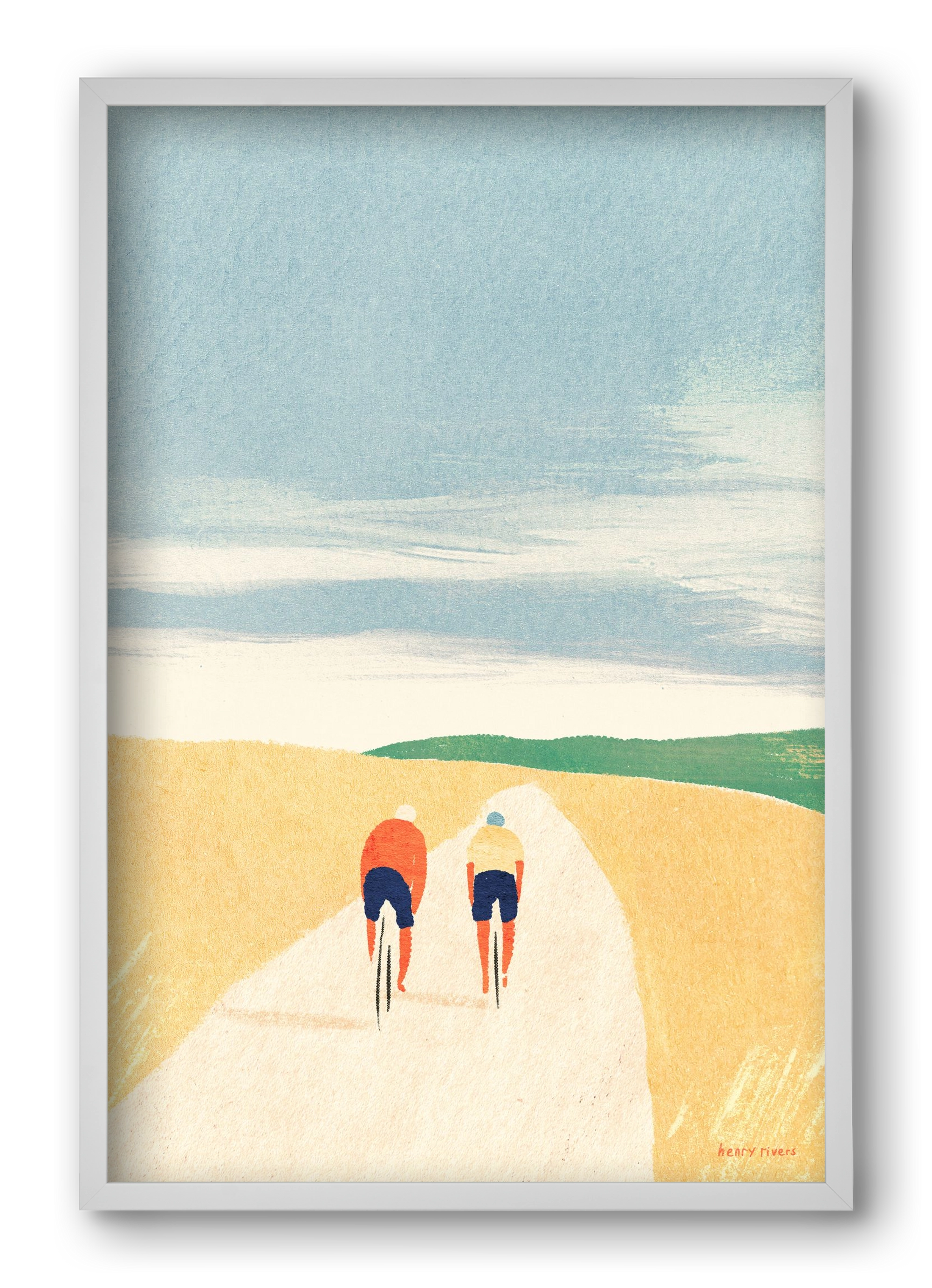 Cycle Buddies, 40x60 cm (40x60 cm), Fehér keret