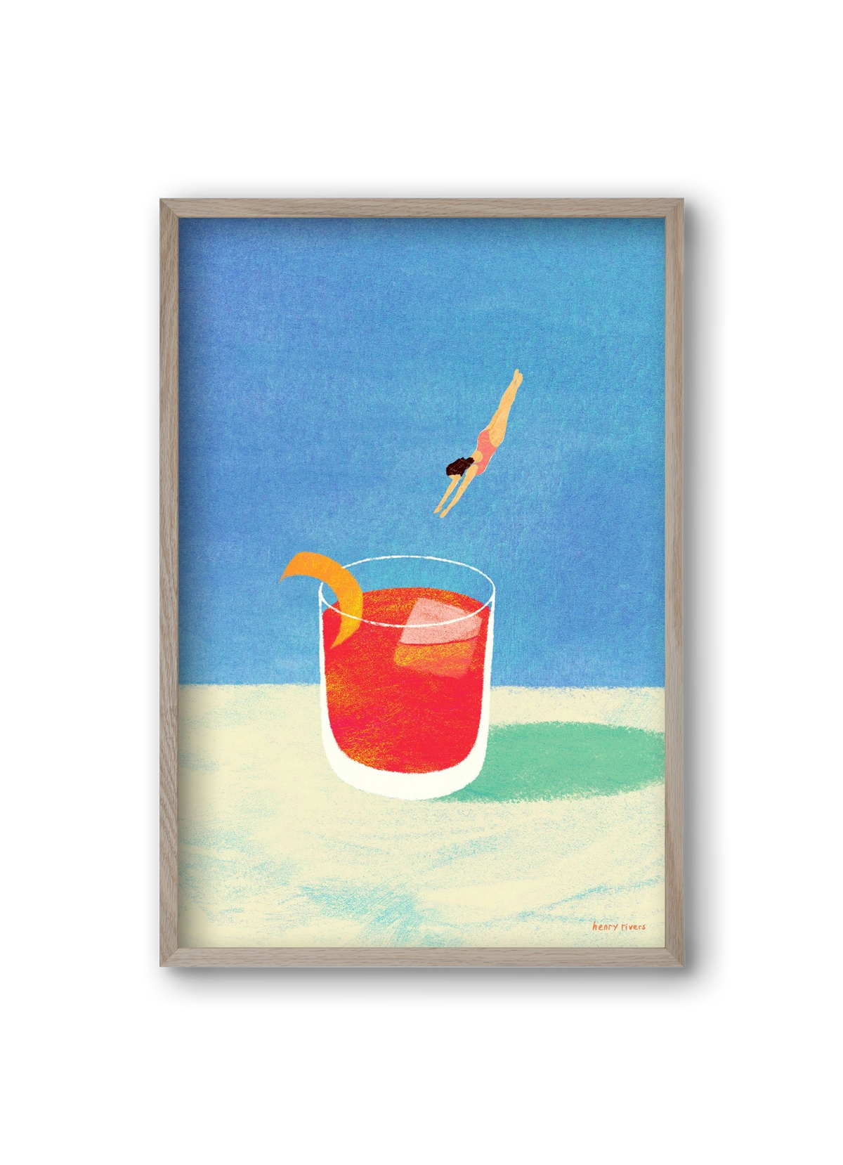 Negroni Please, 20x30 cm (20x30 cm), Tölgy keret