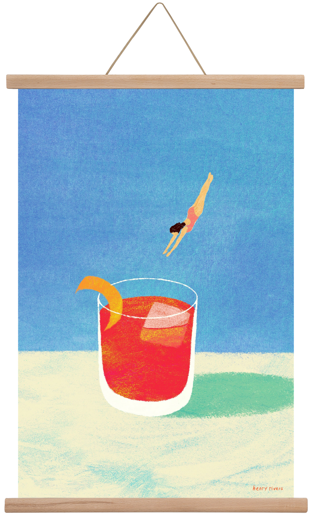Negroni Please, 40x60 cm (40x60 cm), Tölgy akasztó