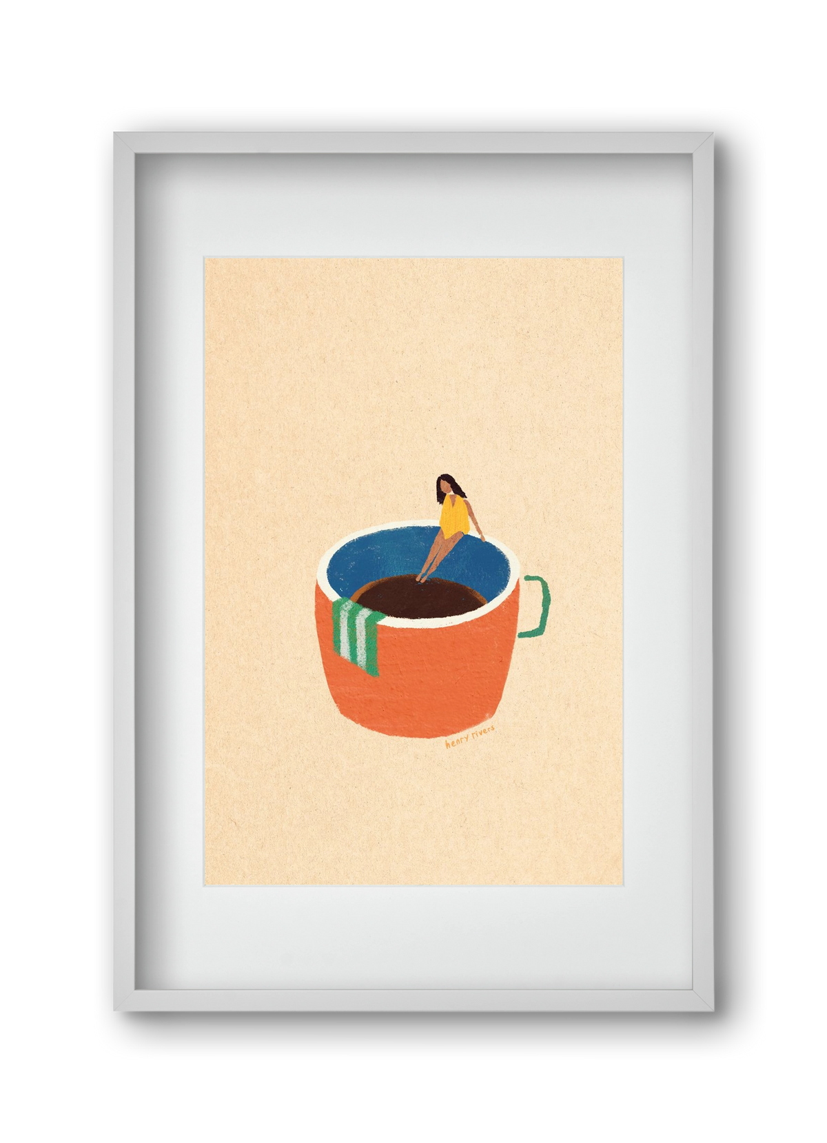 Espresso Dip, 30x45 cm (20x30 cm), Fehér keret, paszpartuval
