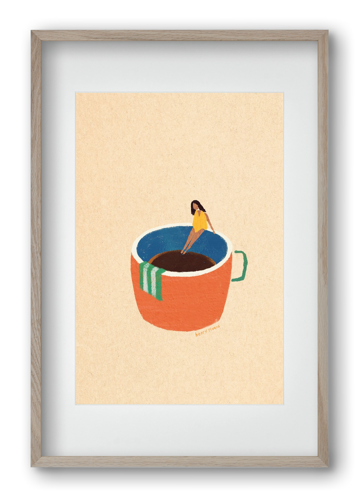 Espresso Dip, 40x60 cm (30x45 cm), Tölgy keret, paszpartuval