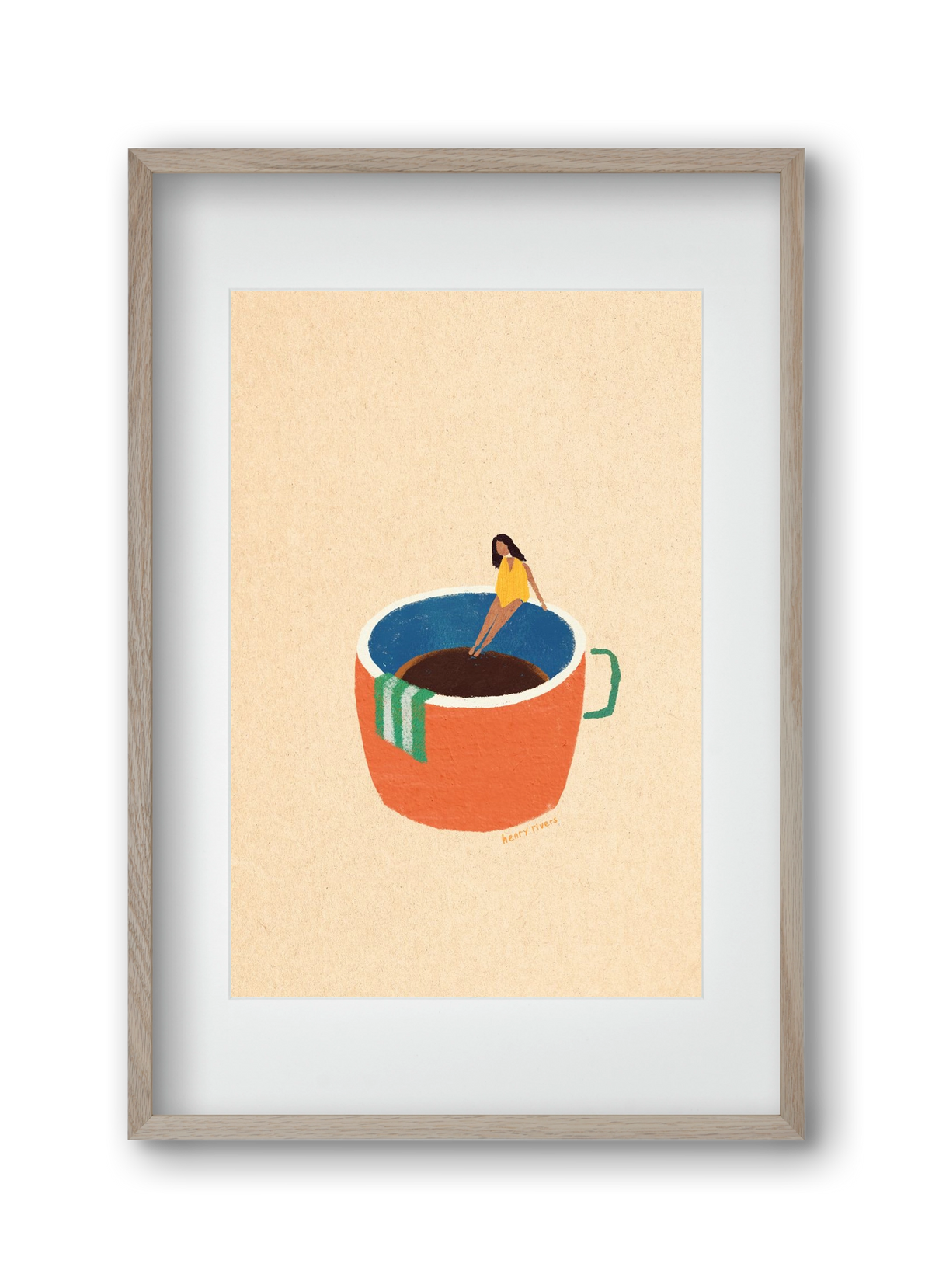 Espresso Dip, 30x45 cm (20x30 cm), Tölgy keret, paszpartuval