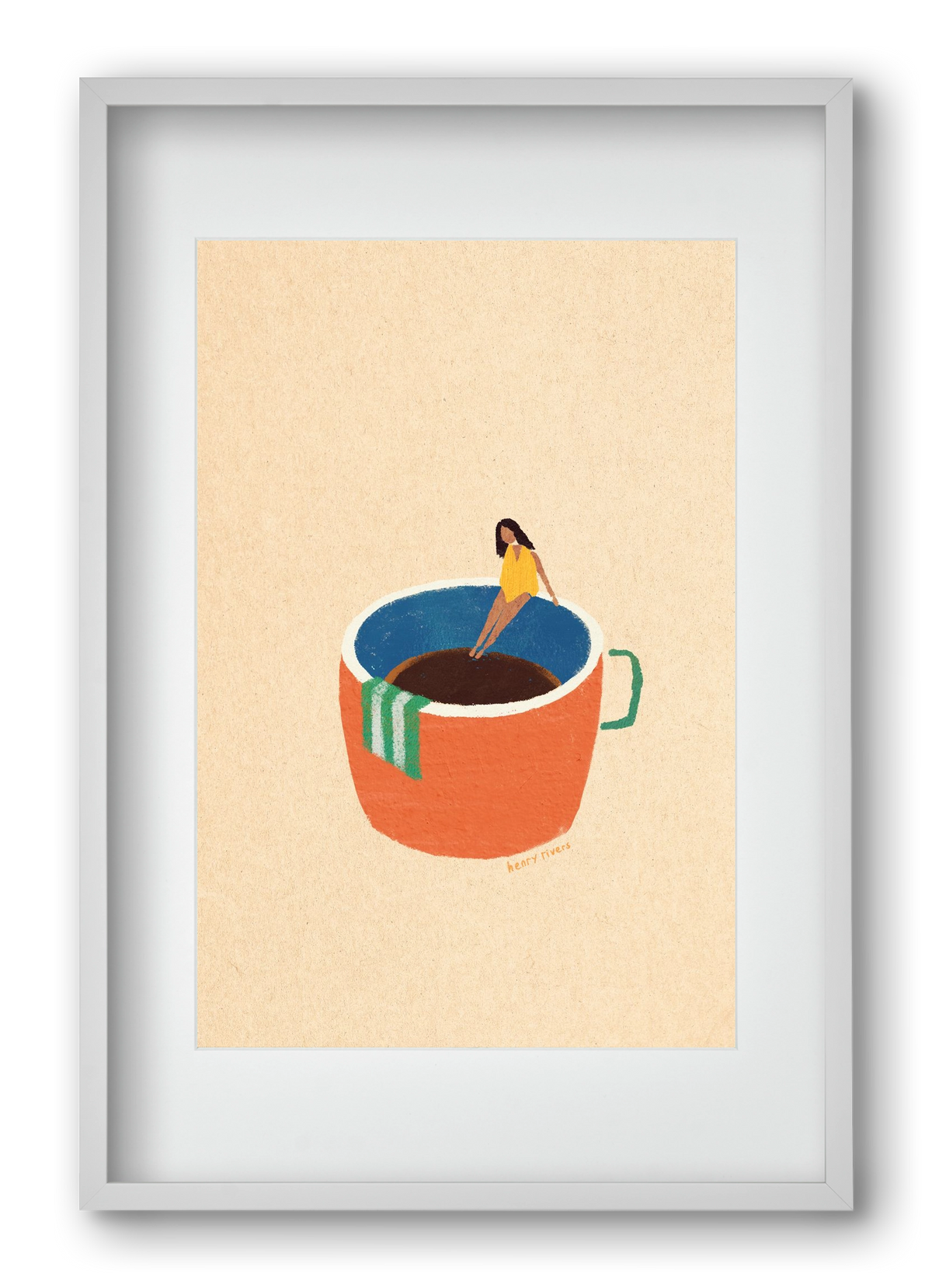 Espresso Dip, 40x60 cm (30x45 cm), Fehér keret, paszpartuval
