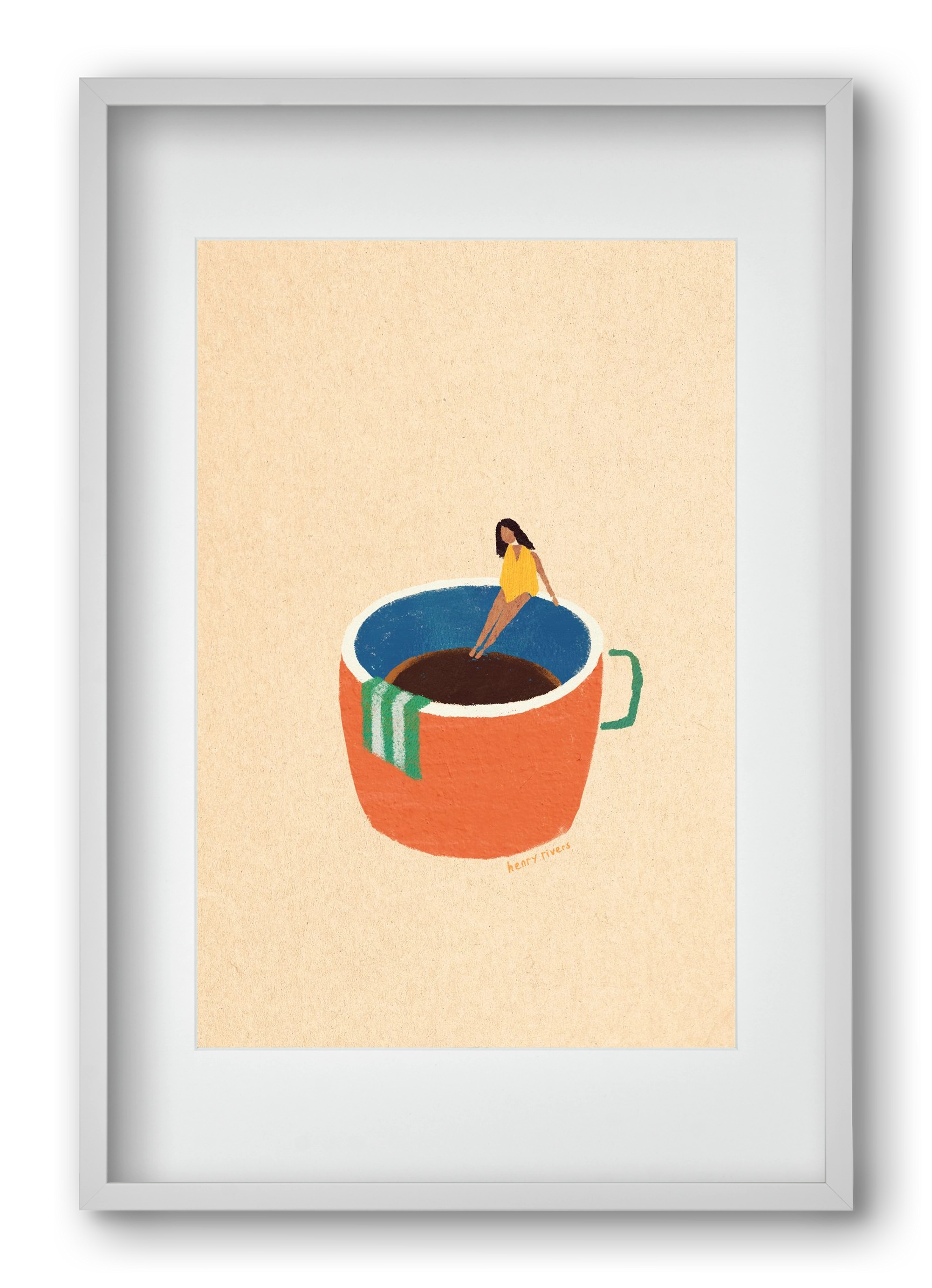 Espresso Dip, 40x60 cm (30x45 cm), Fehér keret, paszpartuval