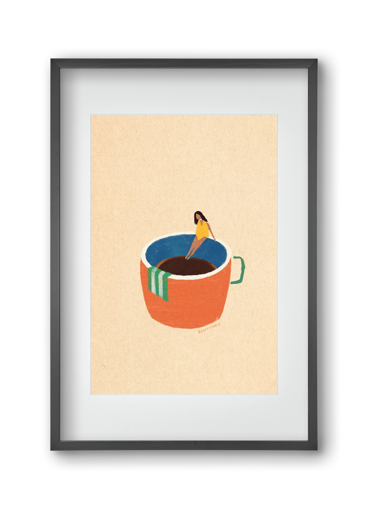 Espresso Dip, 30x45 cm (20x30 cm), Fekete keret, paszpartuval