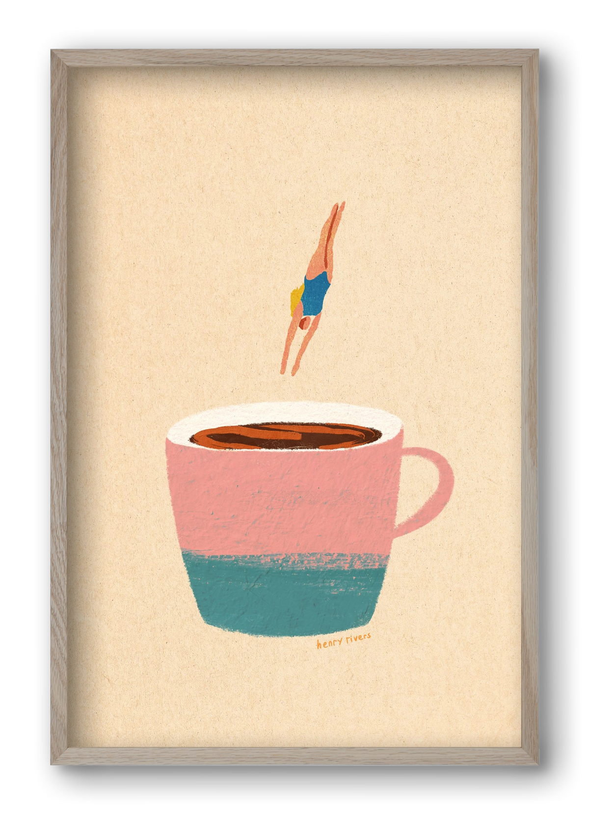 Hello Coffee, 40x60 cm (40x60 cm), Tölgy keret