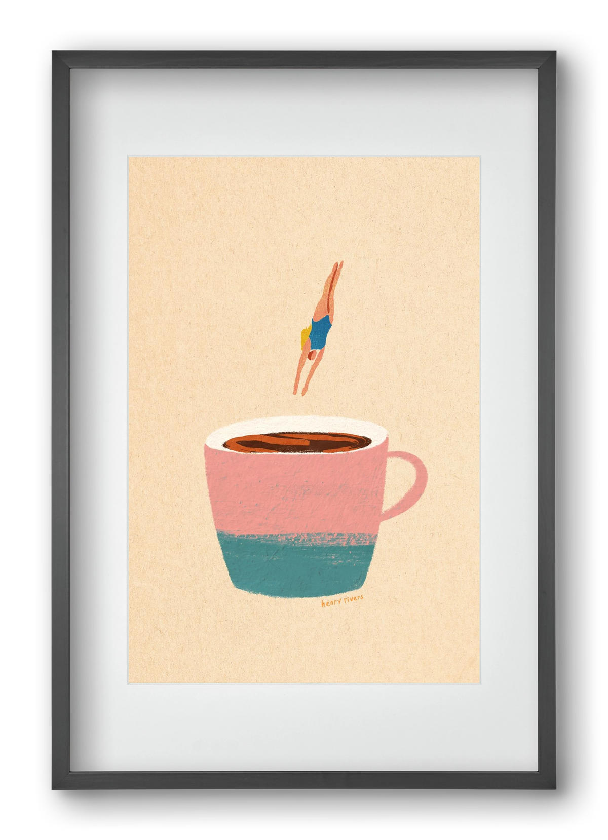 Hello Coffee, 40x60 cm (30x45 cm), Fekete keret, paszpartuval