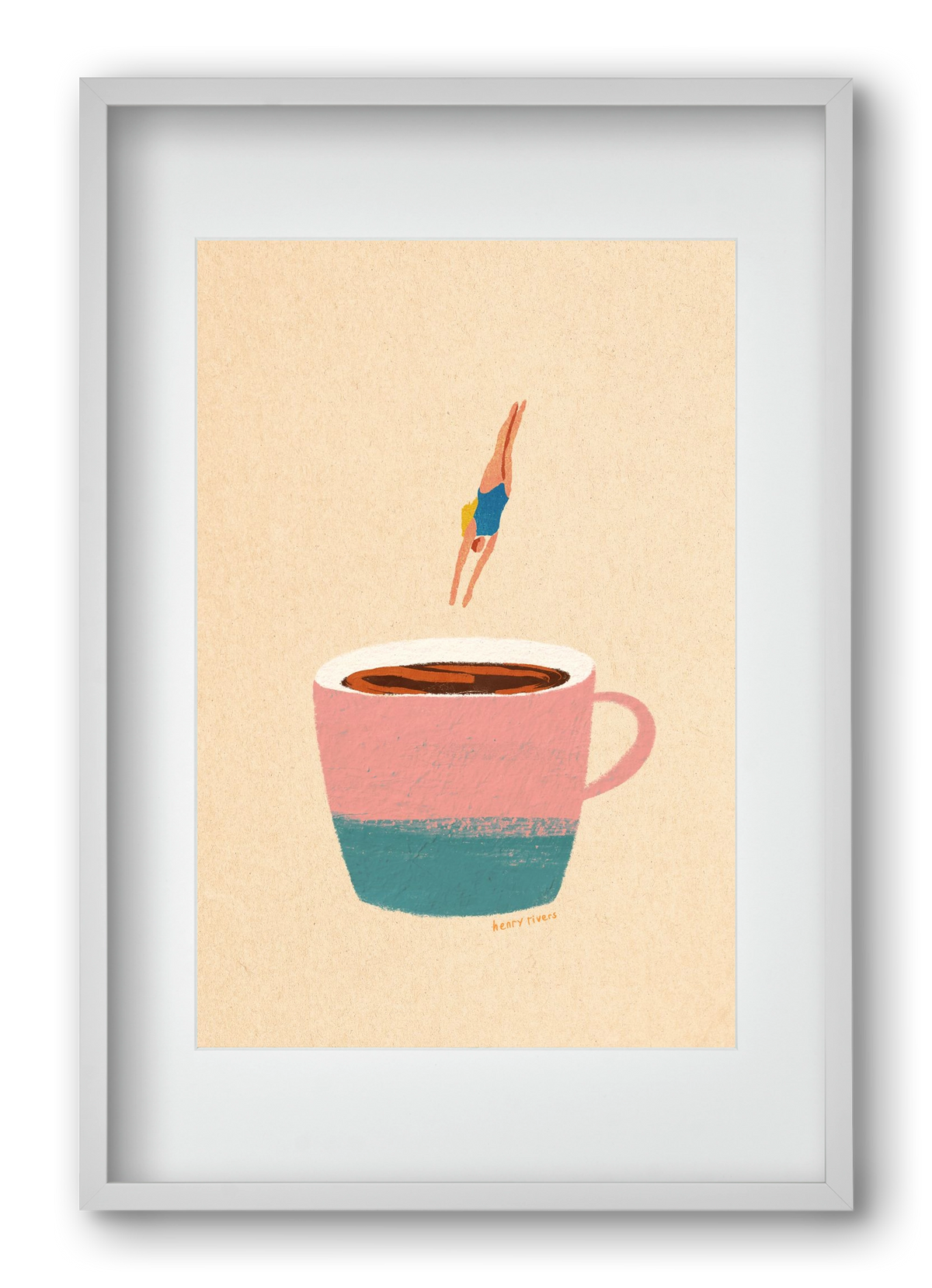 Hello Coffee, 40x60 cm (30x45 cm), Fehér keret, paszpartuval