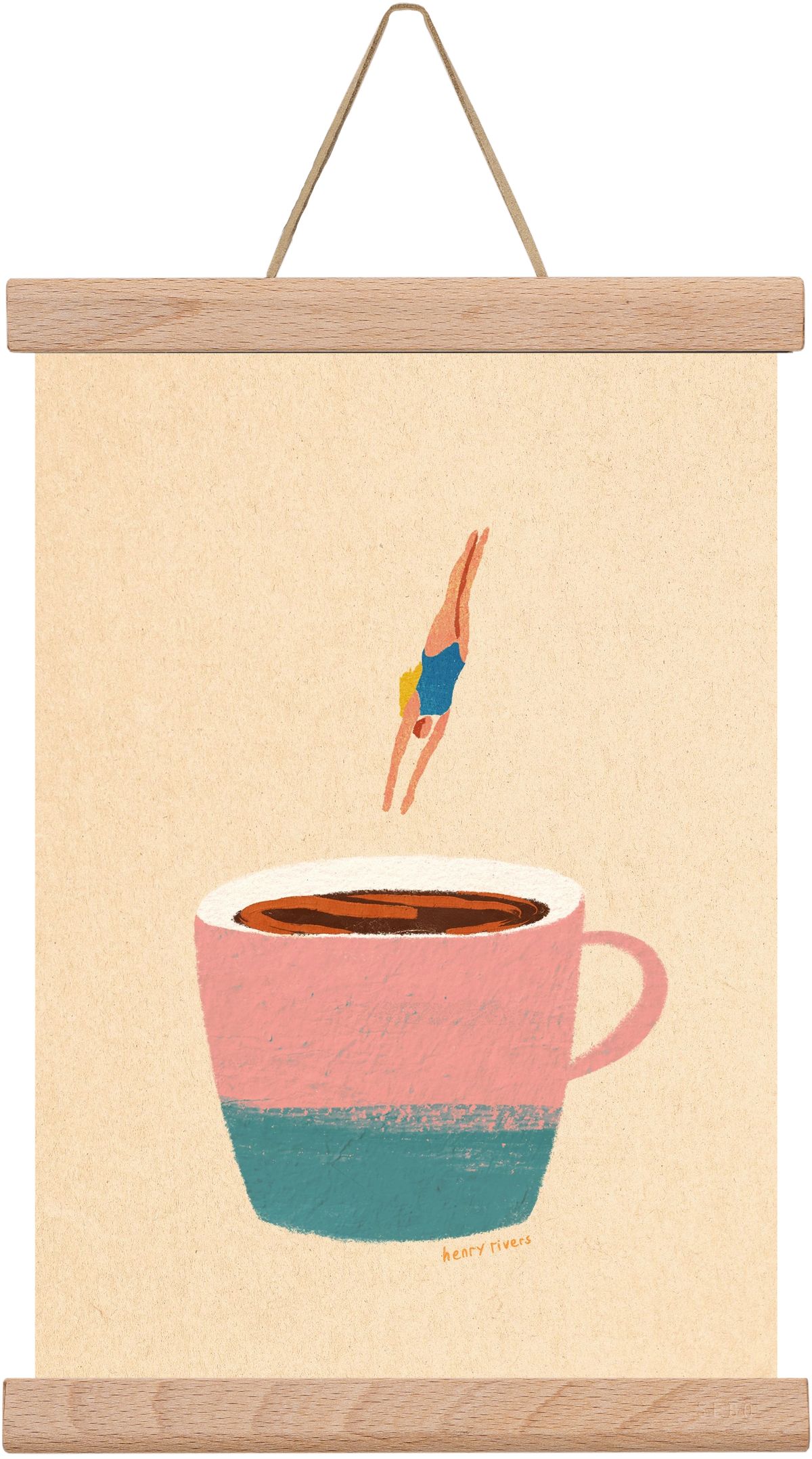 Hello Coffee, 20x30 cm (20x30 cm), Tölgy akasztó