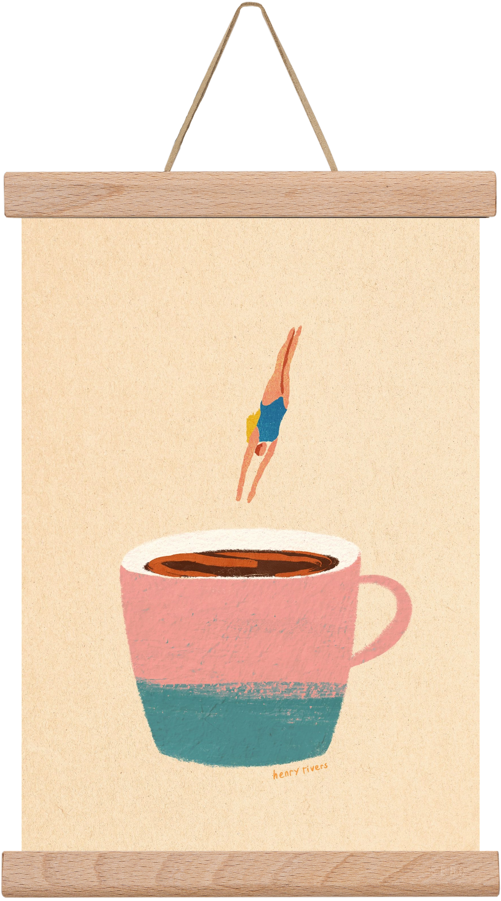 Hello Coffee, 20x30 cm (20x30 cm), Tölgy akasztó