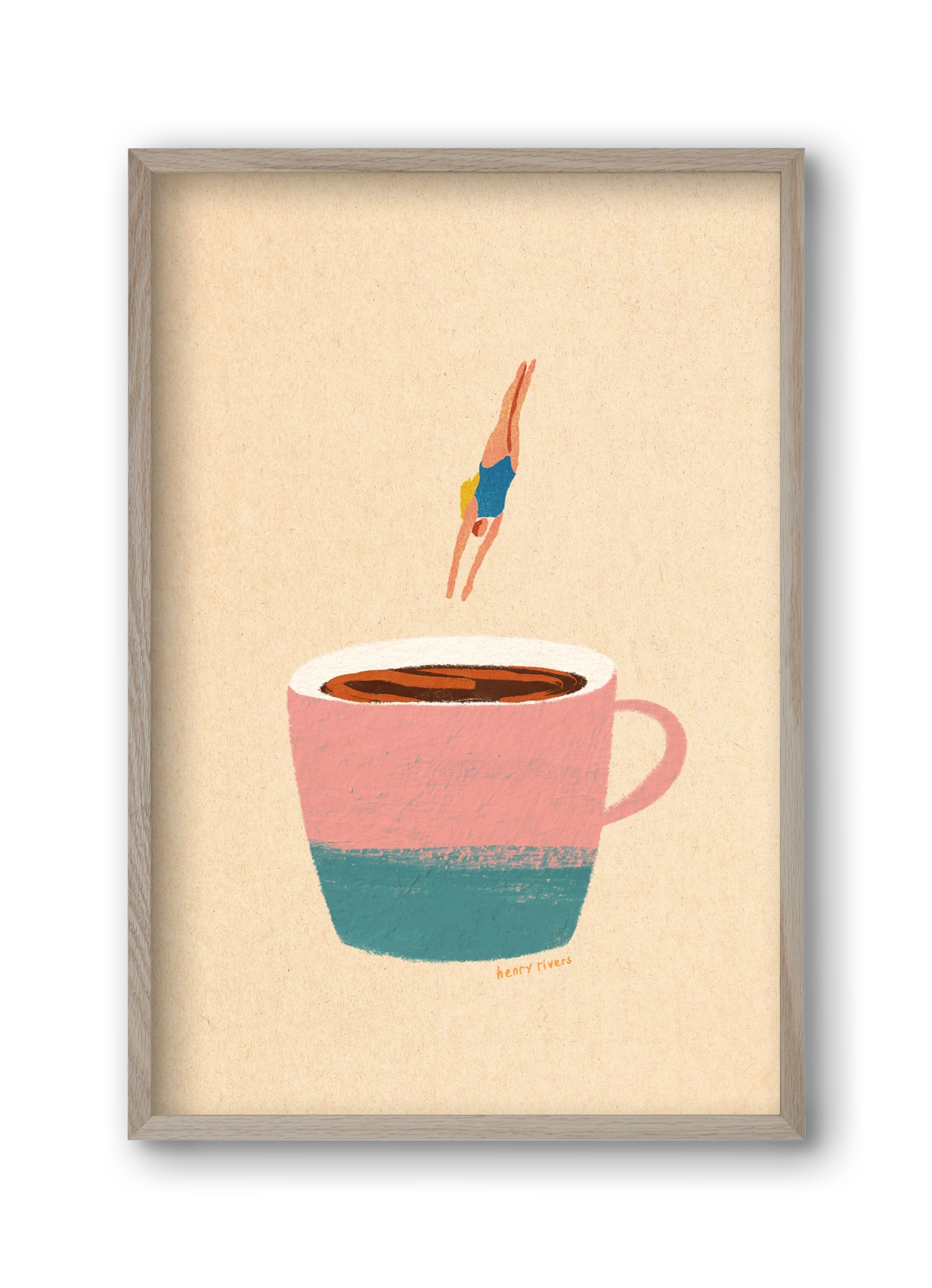 Hello Coffee, 30x45 cm (30x45 cm), Tölgy keret