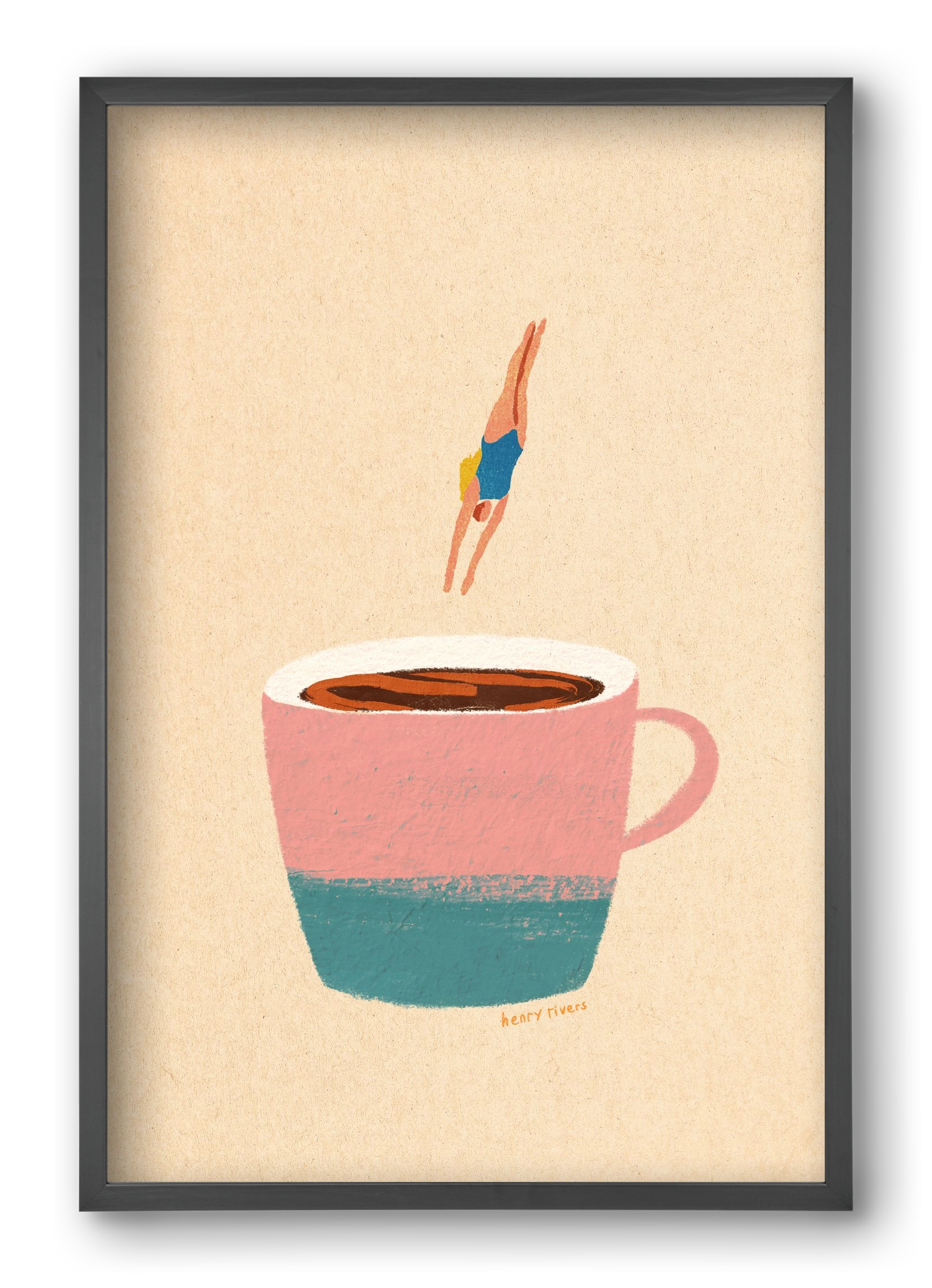 Hello Coffee, 40x60 cm (40x60 cm), Fekete keret