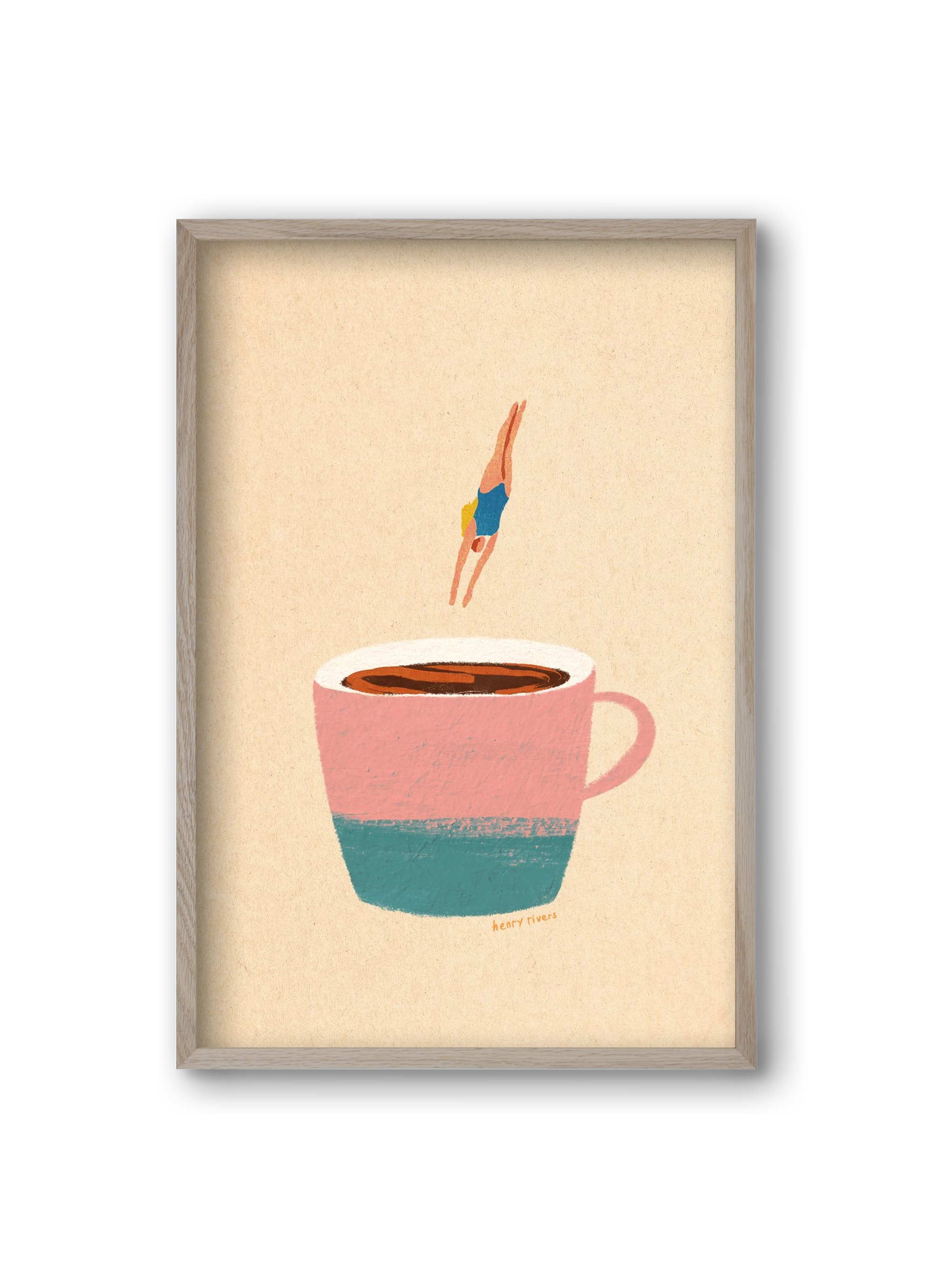 Hello Coffee, 20x30 cm (20x30 cm), Tölgy keret