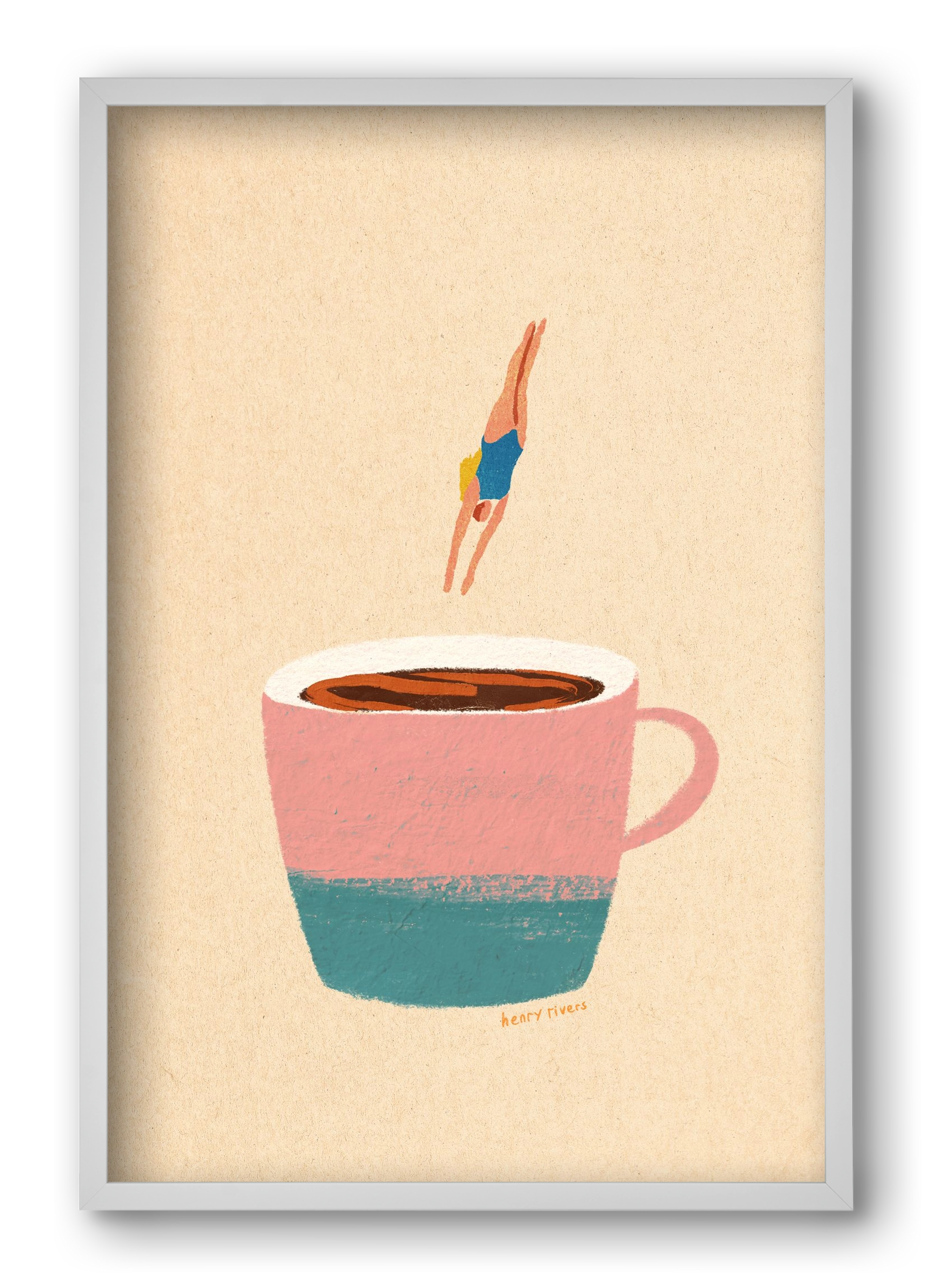Hello Coffee, 40x60 cm (40x60 cm), Fehér keret