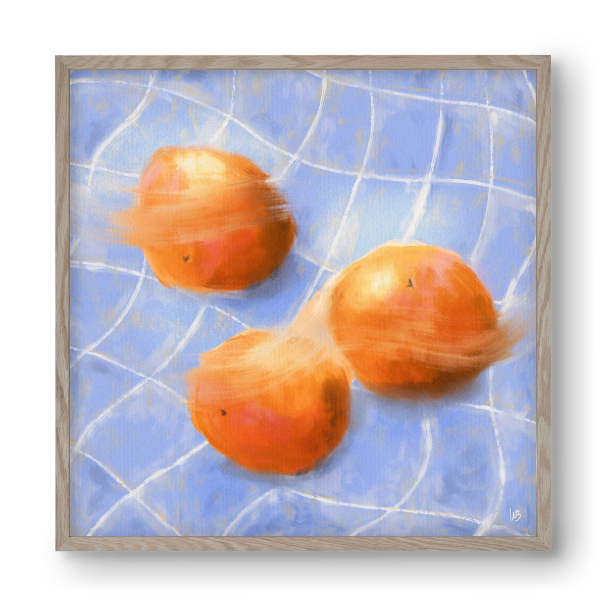 Orange Trio, 40x40 cm (40x40 cm), Tölgy keret