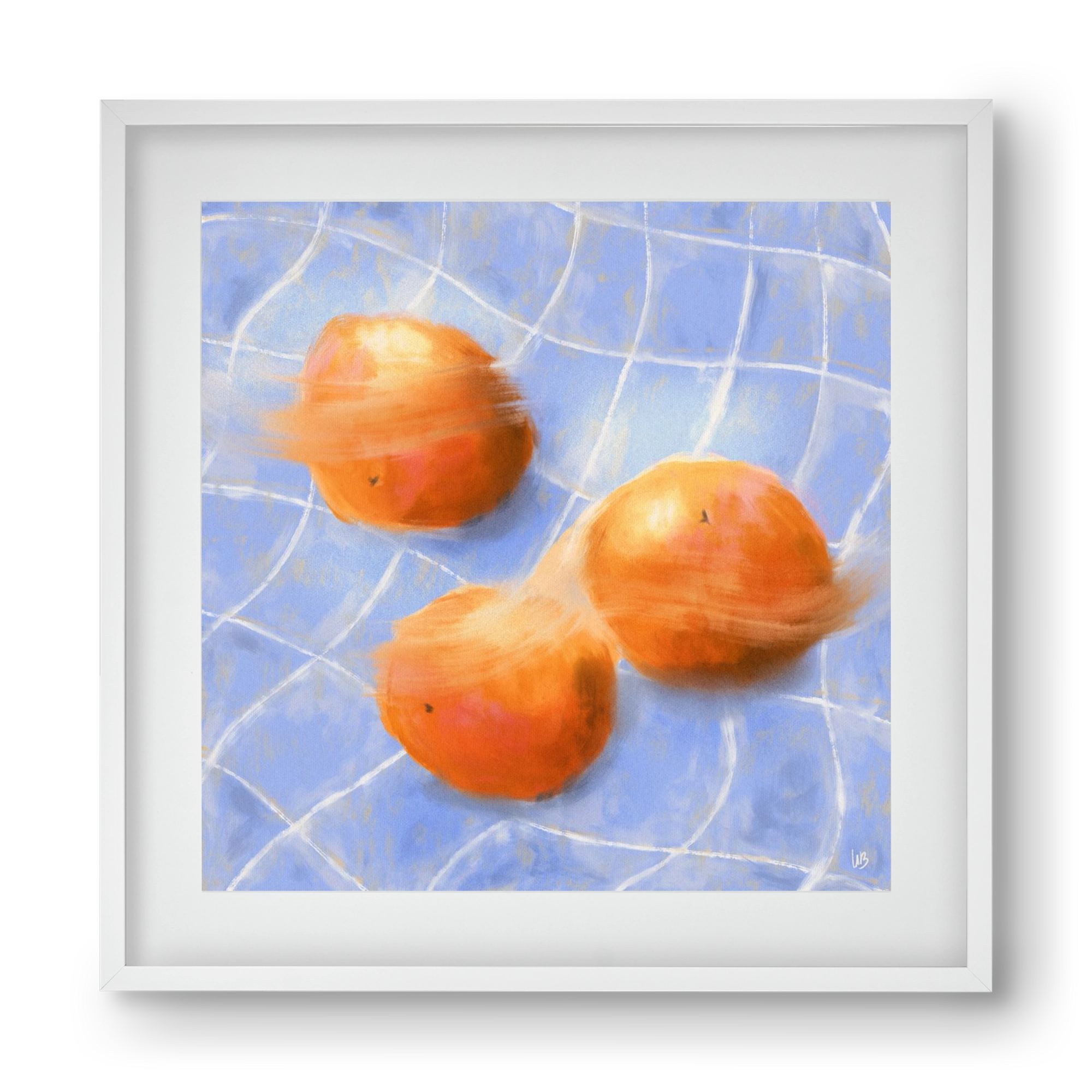Orange Trio, 40x40 cm (30x30 cm), Fehér keret, paszpartuval