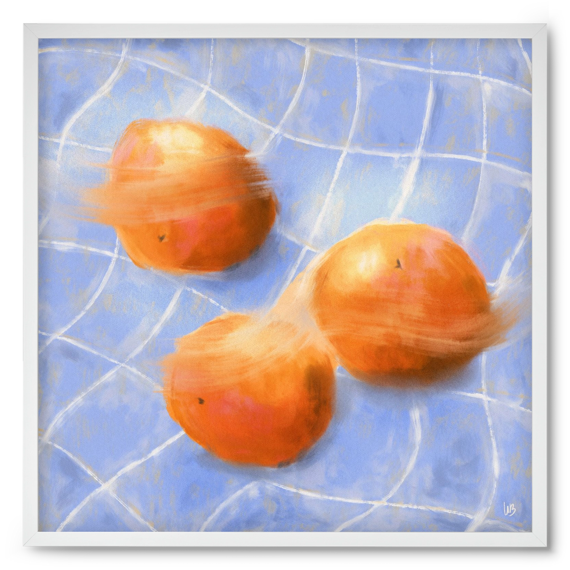 Orange Trio, 50x50 cm (50x50 cm), Fehér keret