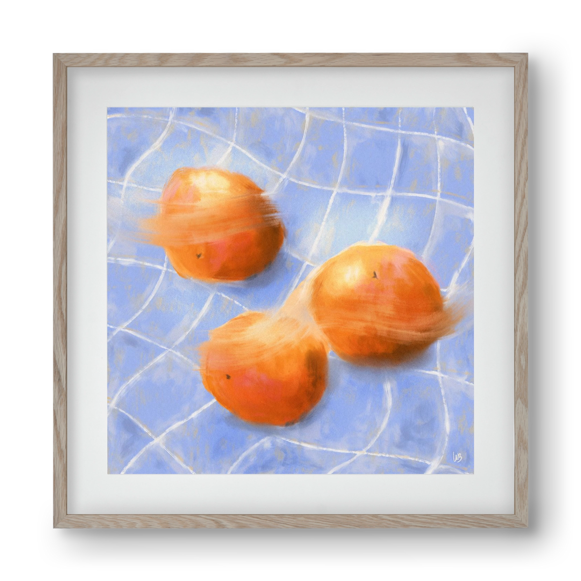 Orange Trio, 40x40 cm (30x30 cm), Tölgy keret, paszpartuval