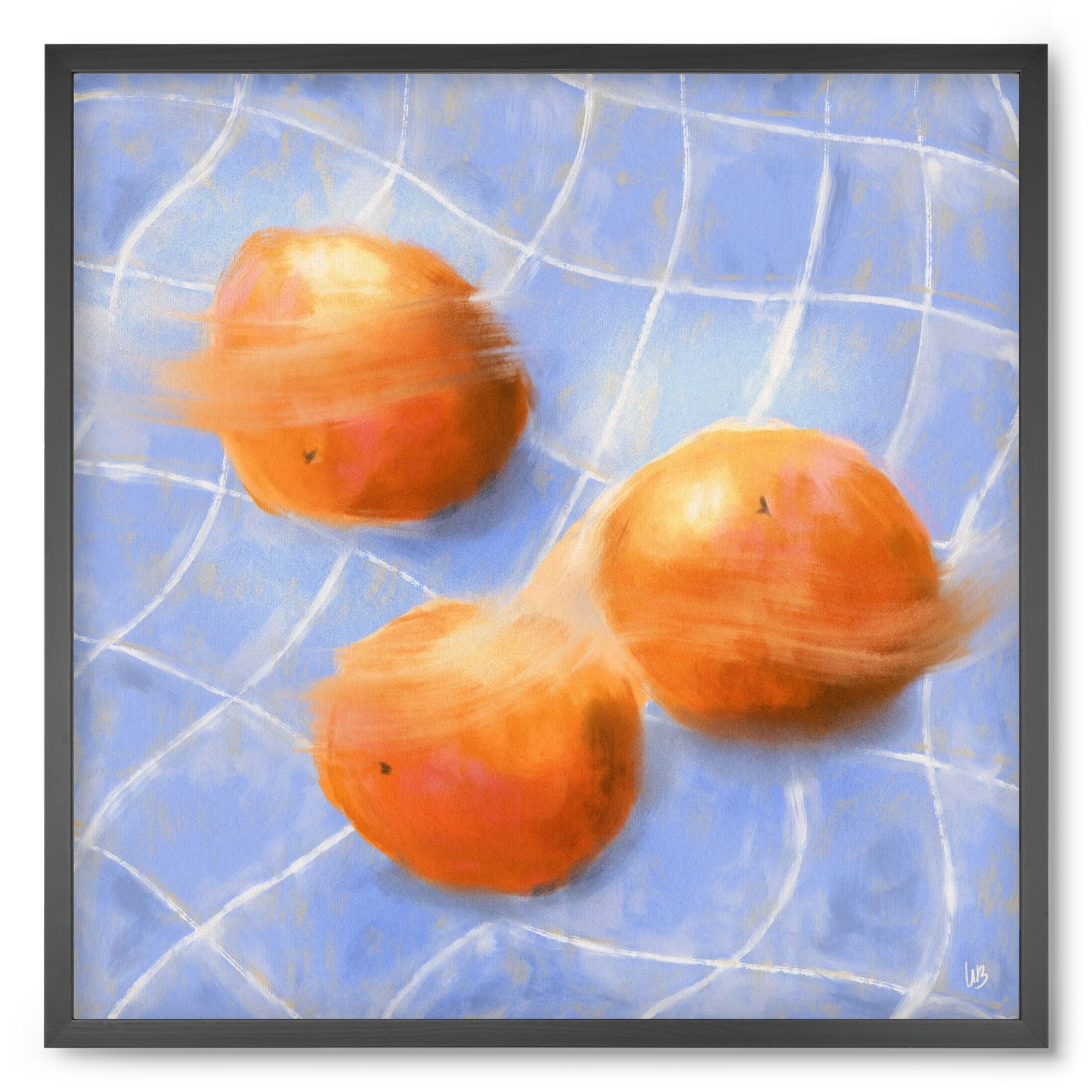 Orange Trio, 50x50 cm (50x50 cm), Fekete keret