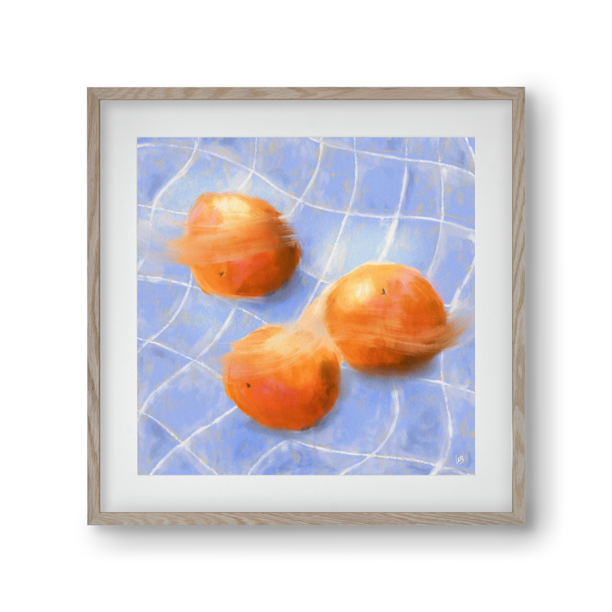 Orange Trio, 30x30 cm (20x20 cm), Tölgy keret, paszpartuval