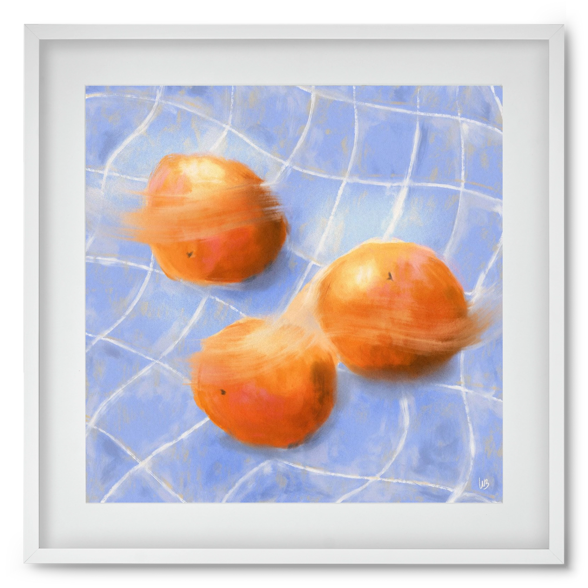 Orange Trio, 50x50 cm (40x40 cm), Fehér keret, paszpartuval
