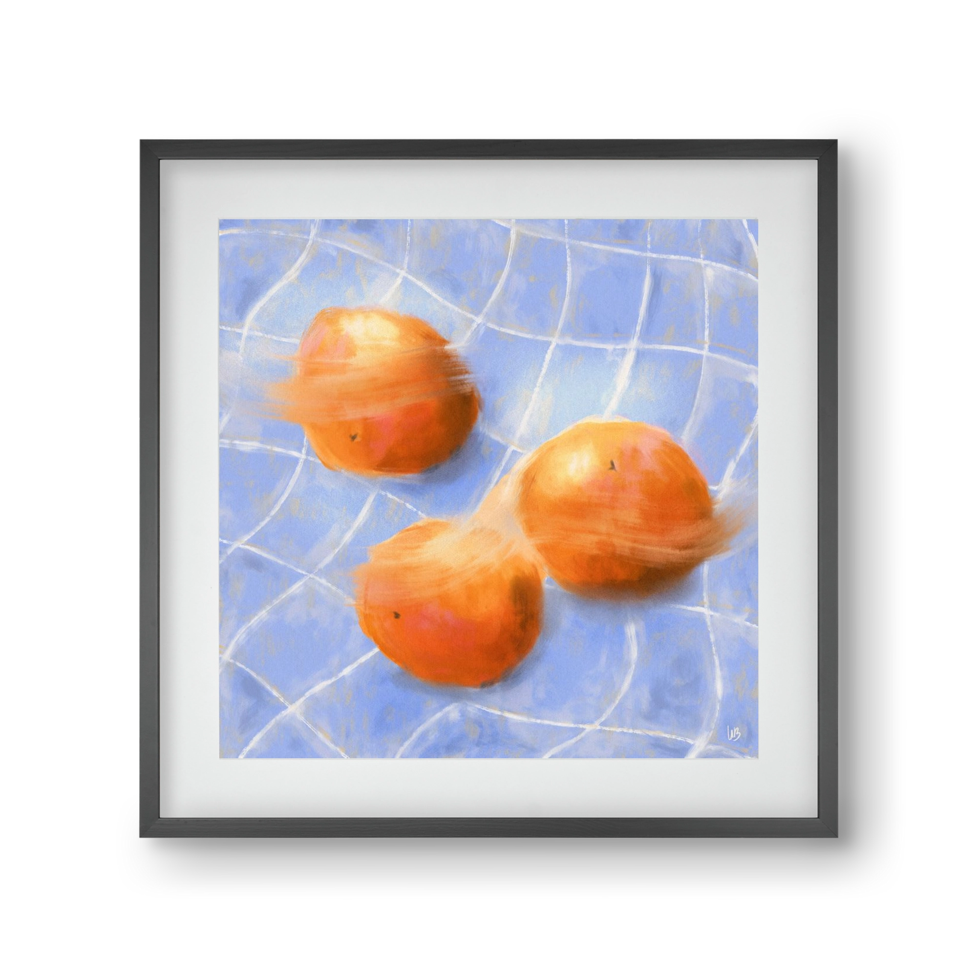 Orange Trio, 30x30 cm (20x20 cm), Fekete keret, paszpartuval