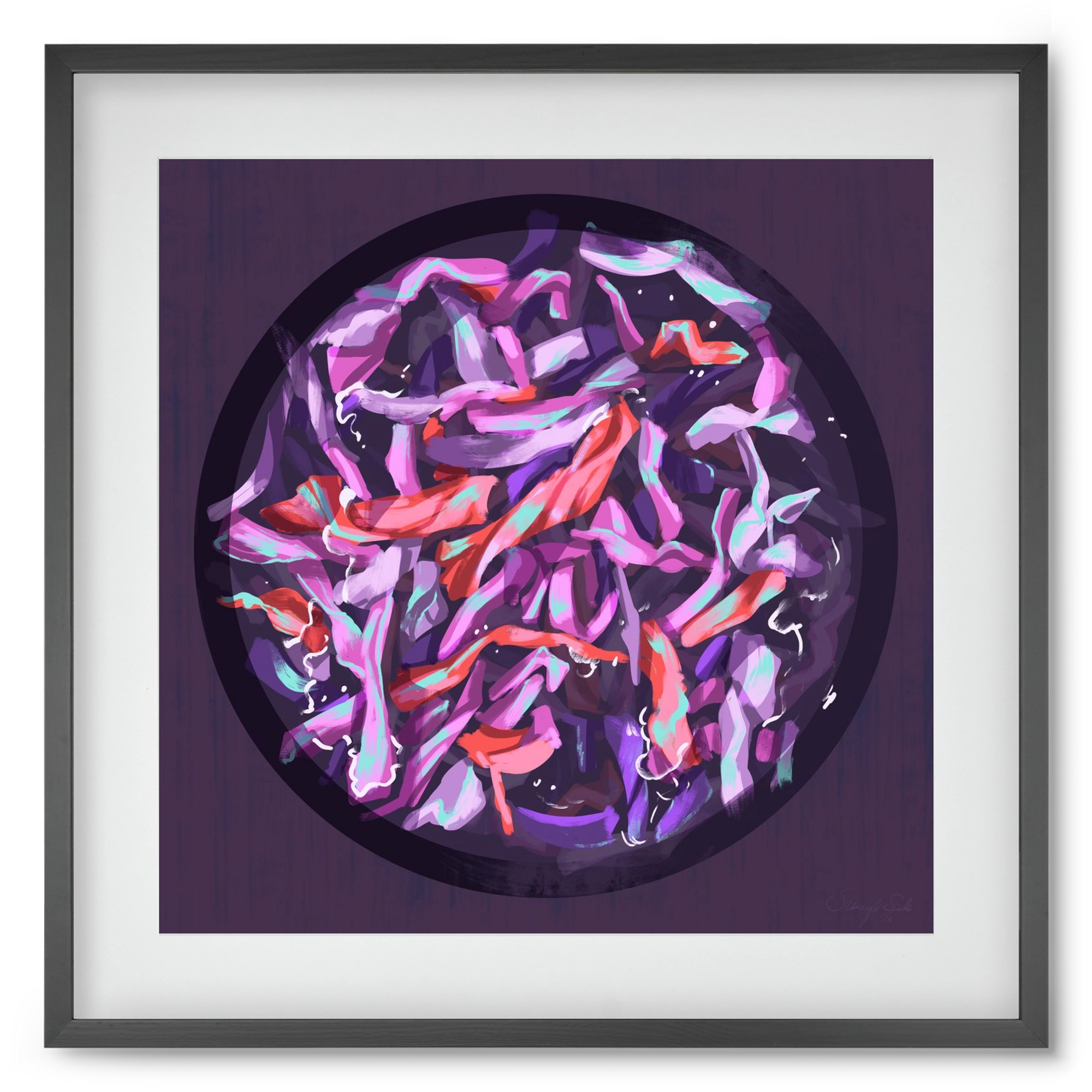 Teakör, 50x50 cm (40x40 cm), Fekete keret, paszpartuval