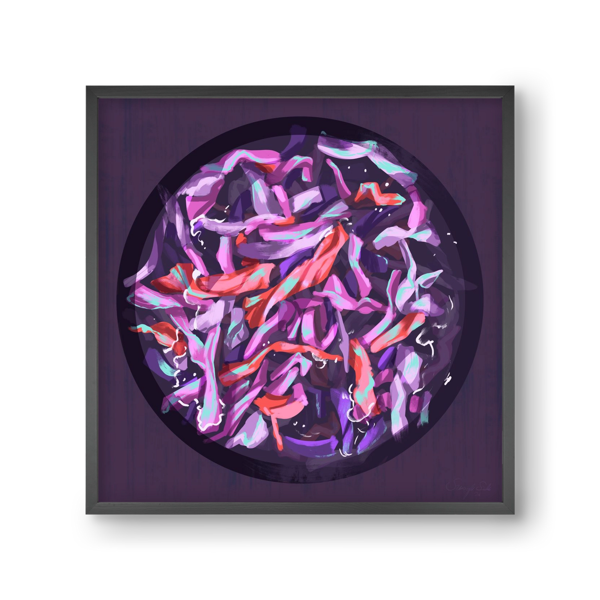 Teakör, 30x30 cm (30x30 cm), Fekete keret