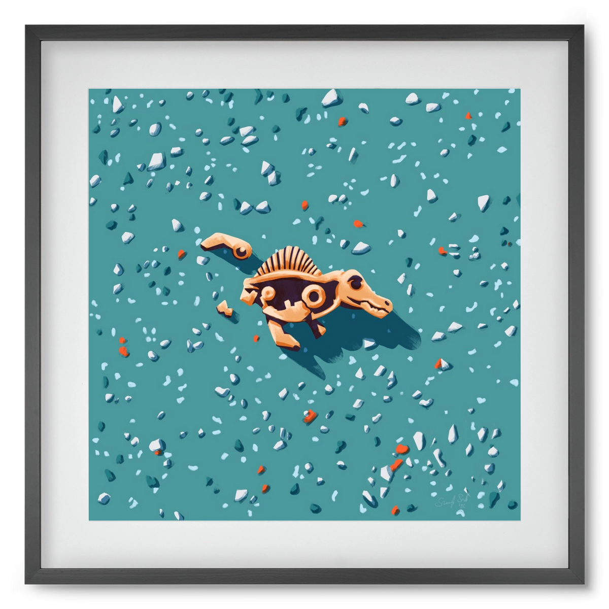 Lelet, 50x50 cm (40x40 cm), Fekete keret, paszpartuval