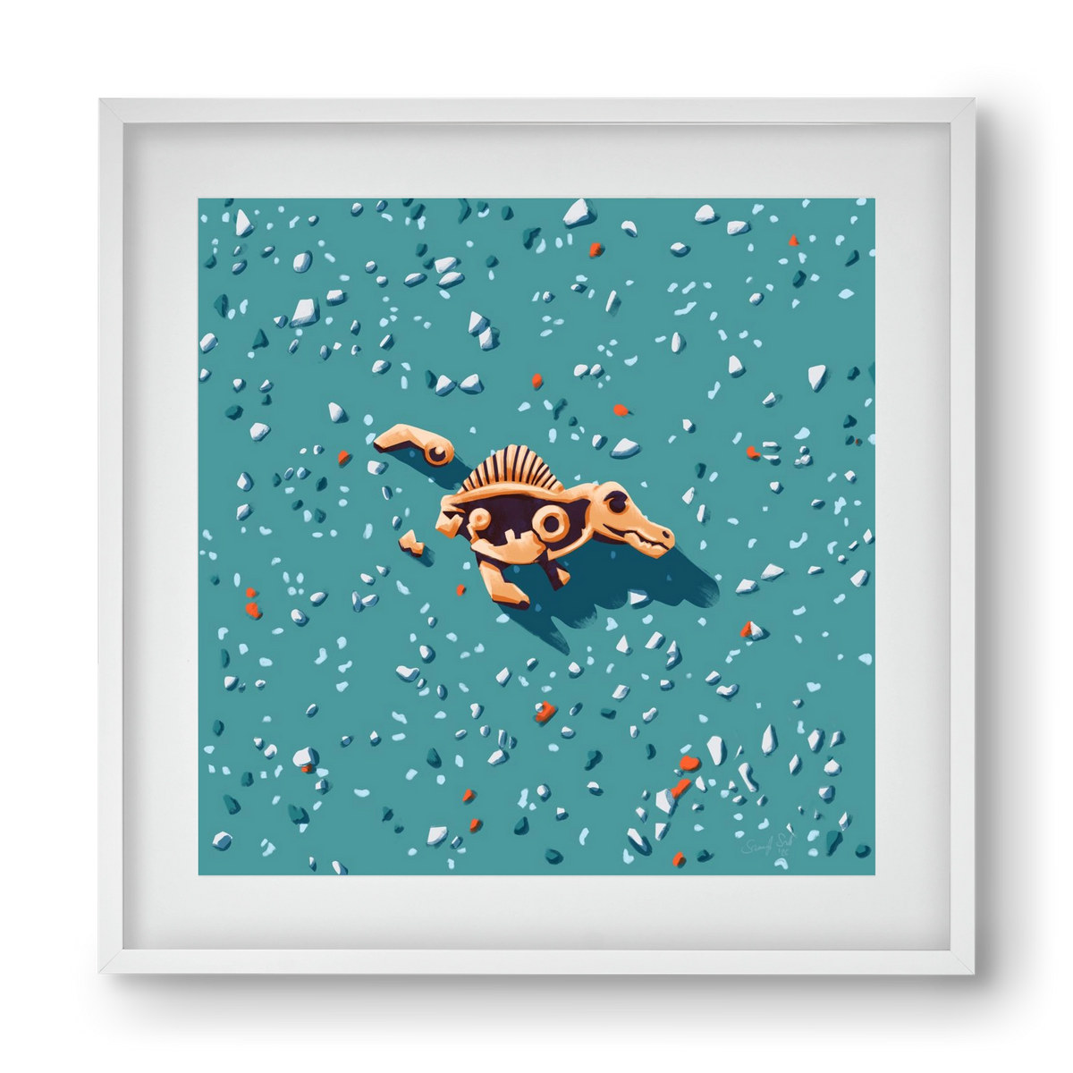 Lelet, 40x40 cm (30x30 cm), Fehér keret, paszpartuval
