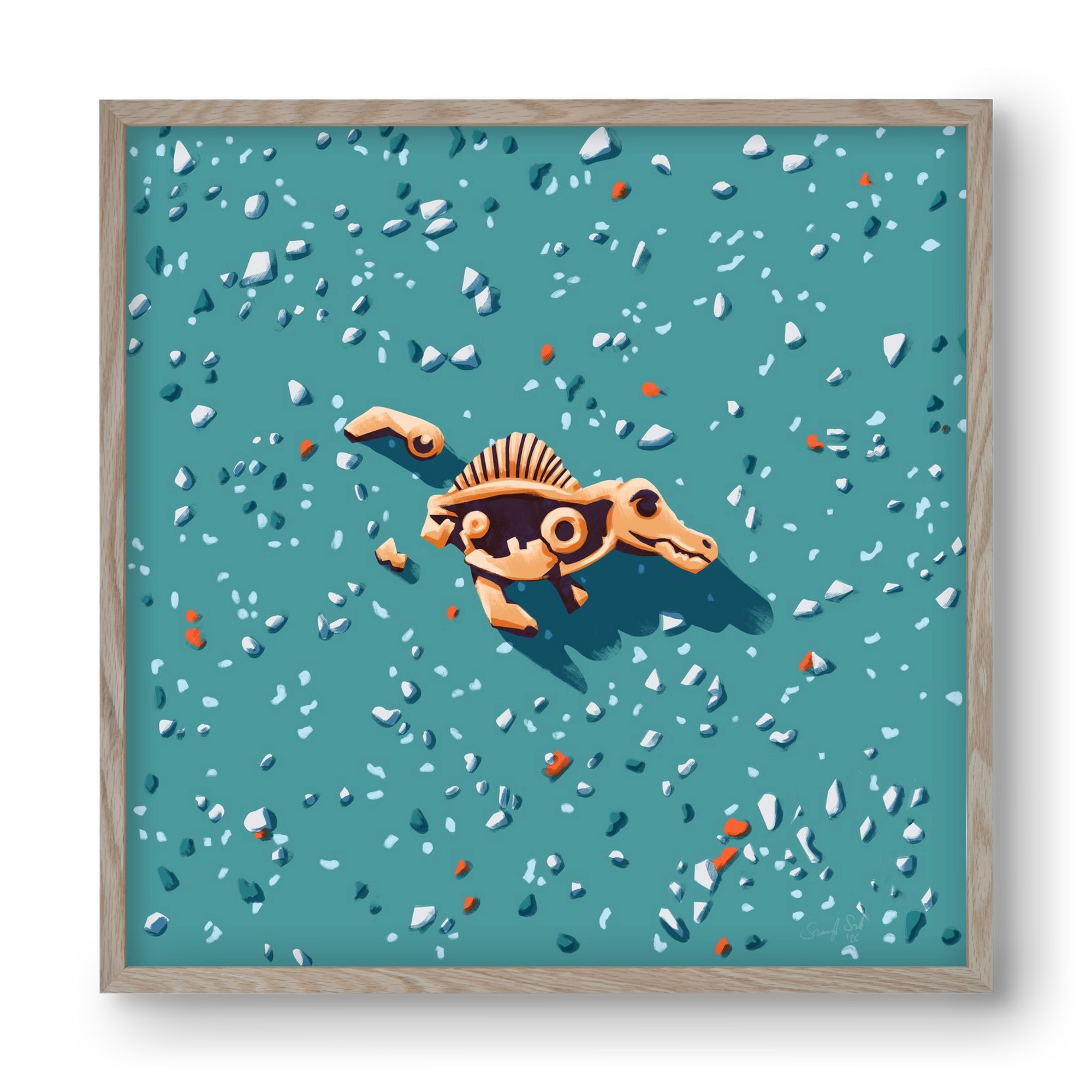 Lelet, 40x40 cm (40x40 cm), Tölgy keret
