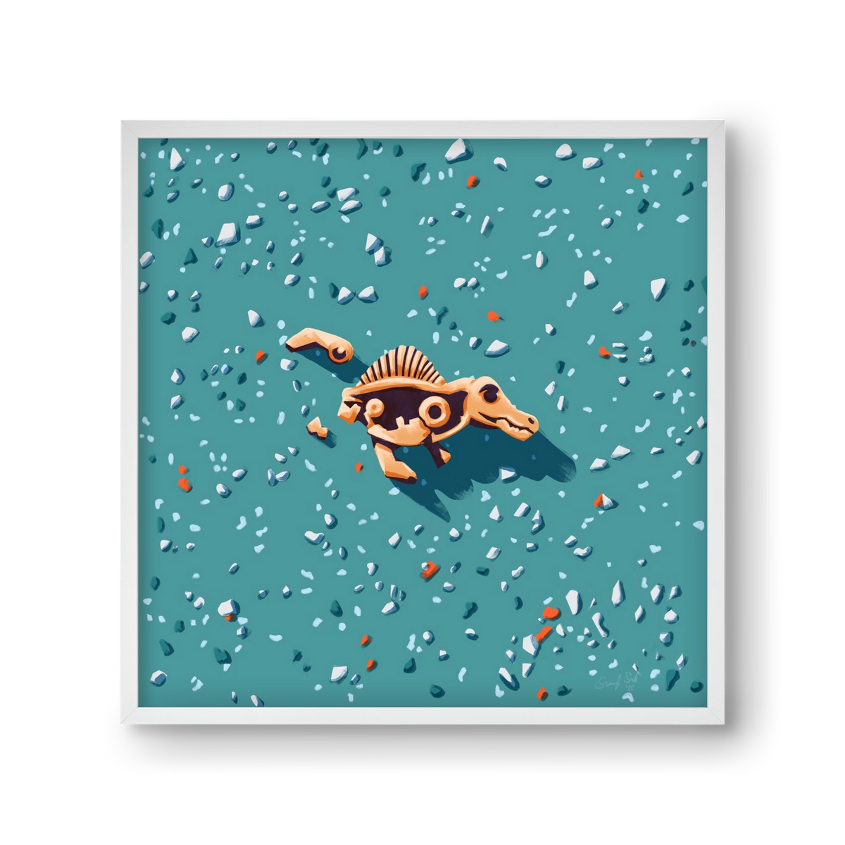 Lelet, 30x30 cm (30x30 cm), Fehér keret
