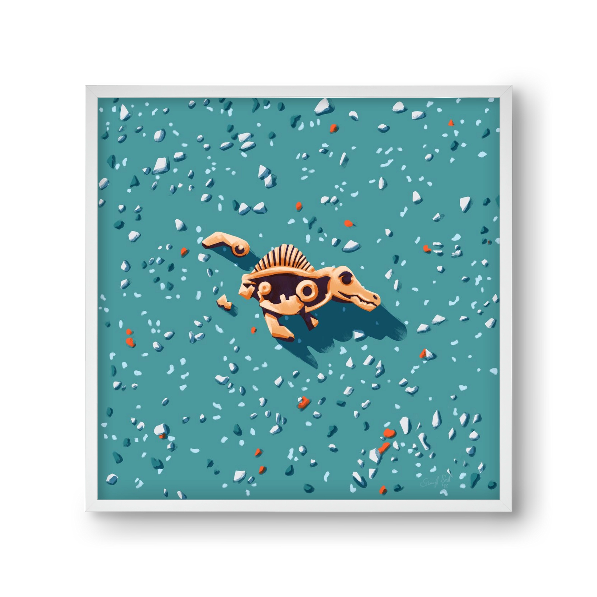 Lelet, 30x30 cm (30x30 cm), Fehér keret