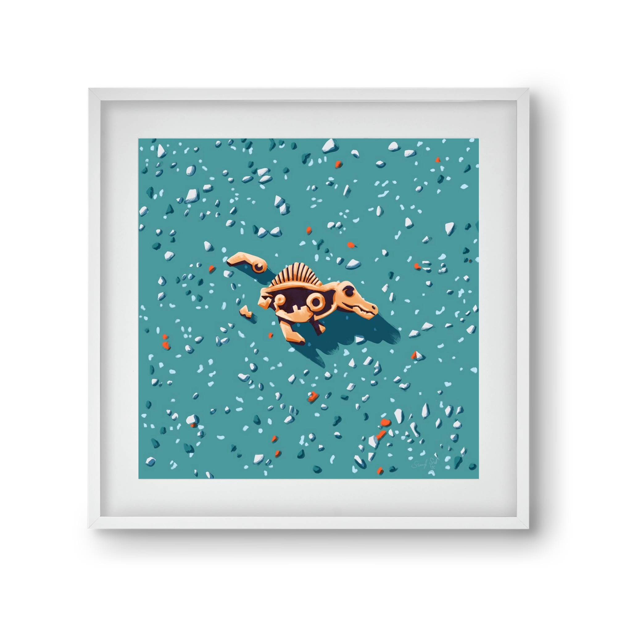 Lelet, 30x30 cm (20x20 cm), Fehér keret, paszpartuval
