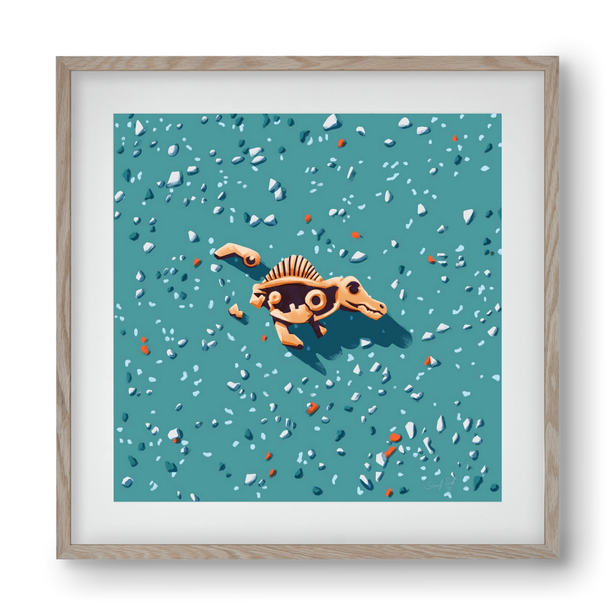 Lelet, 40x40 cm (30x30 cm), Tölgy keret, paszpartuval