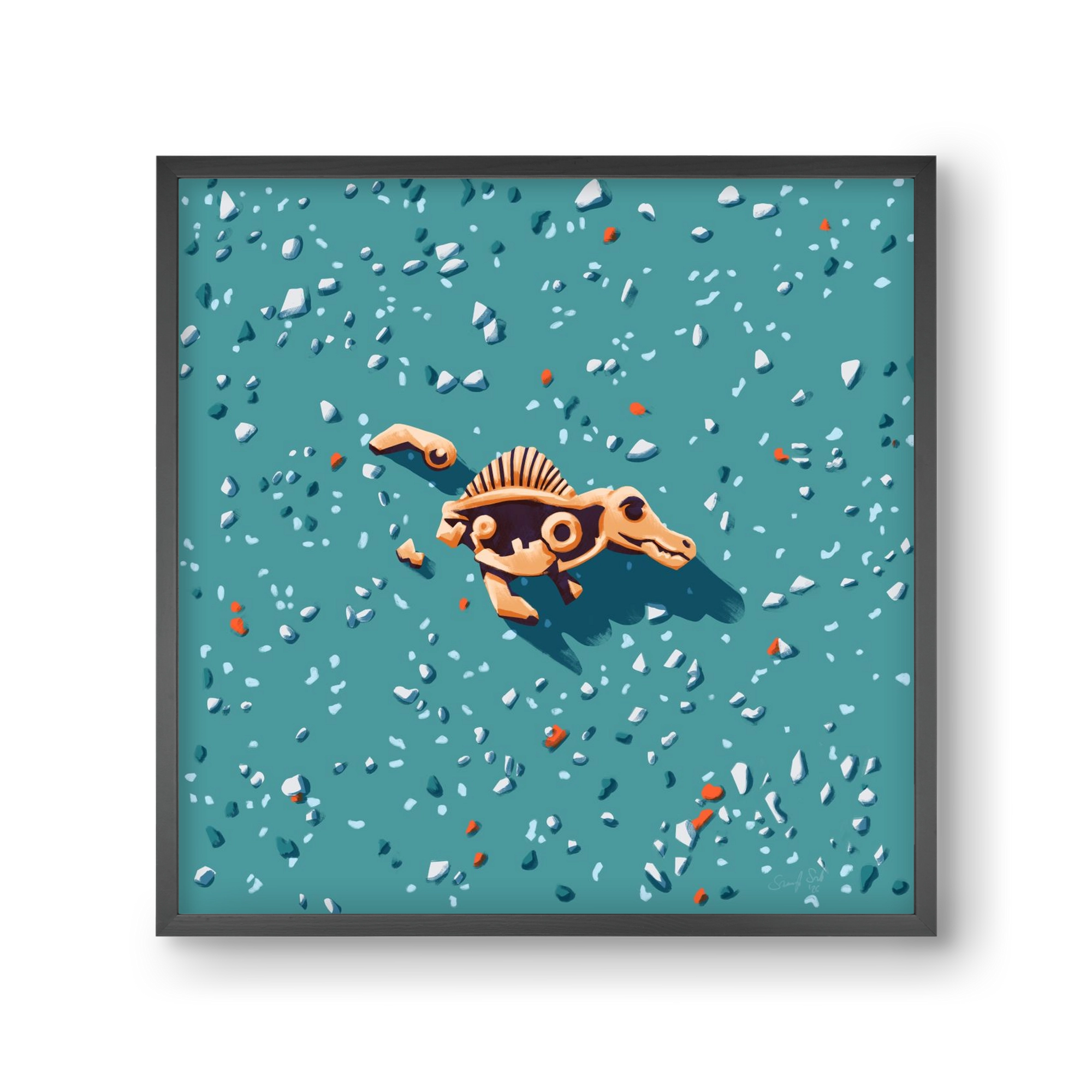 Lelet, 30x30 cm (30x30 cm), Fekete keret
