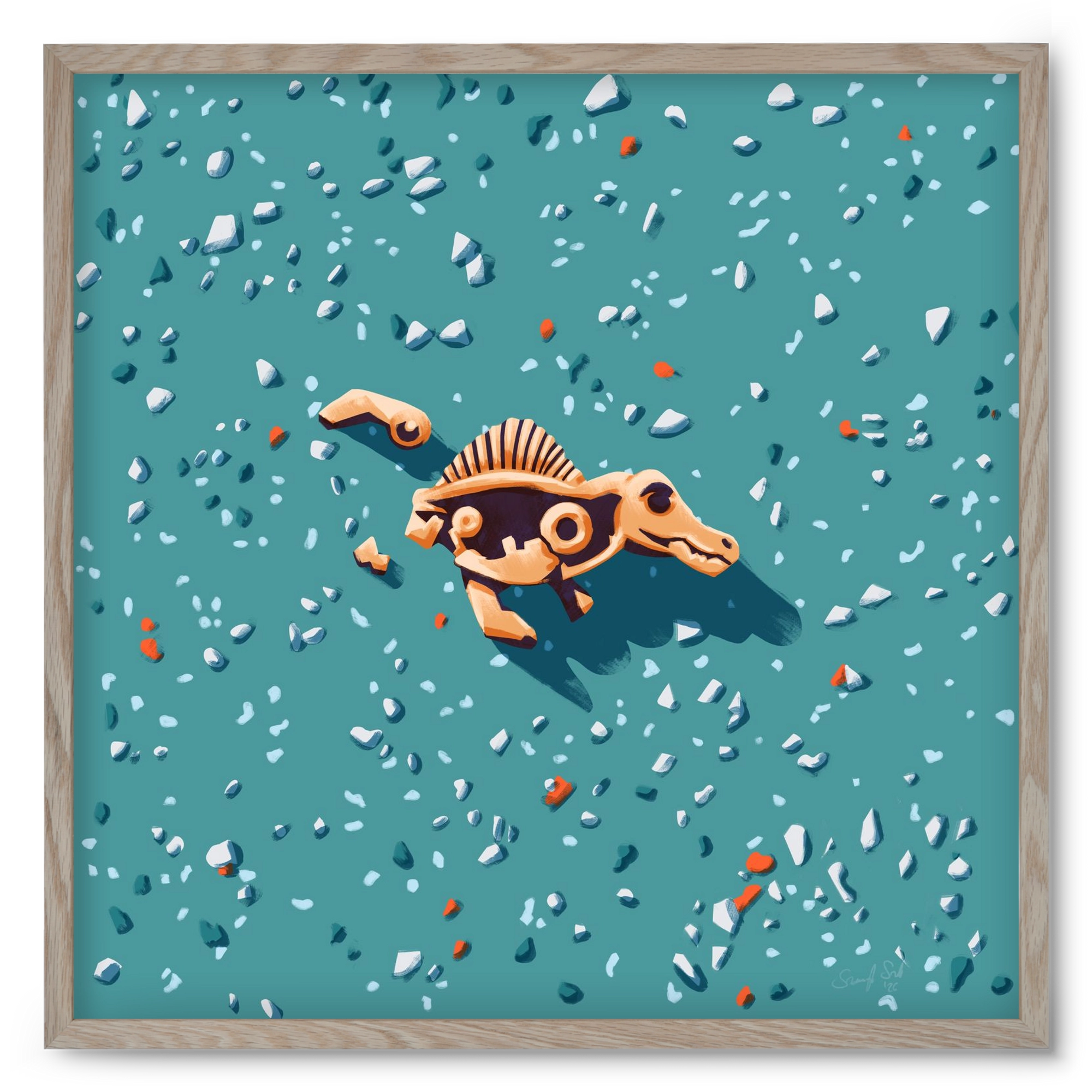 Lelet, 50x50 cm (50x50 cm), Tölgy keret