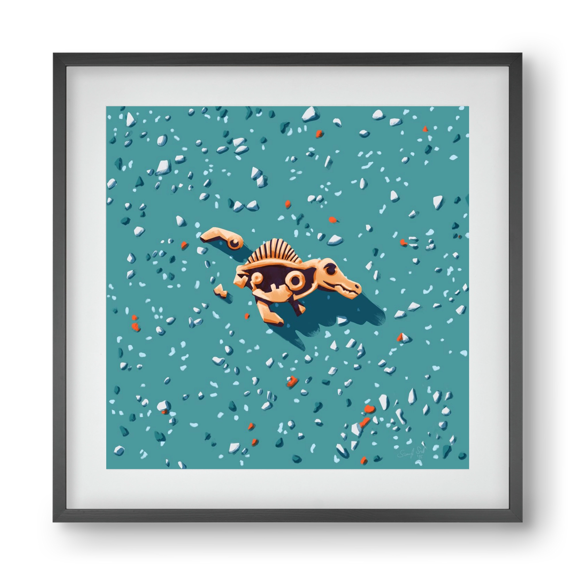 Lelet, 40x40 cm (30x30 cm), Fekete keret, paszpartuval
