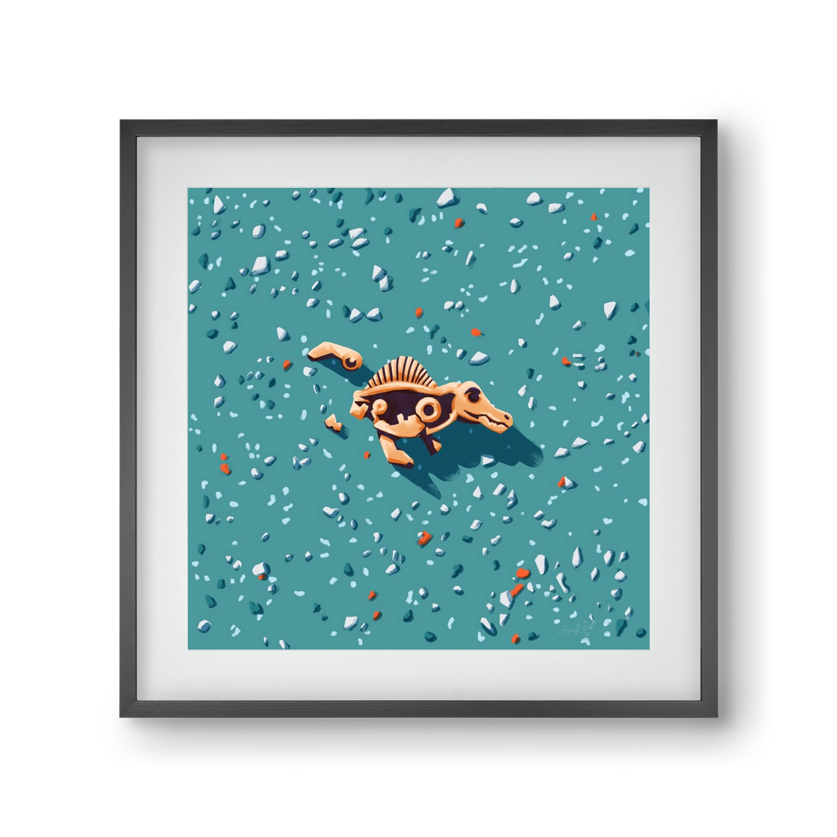 Lelet, 30x30 cm (20x20 cm), Fekete keret, paszpartuval