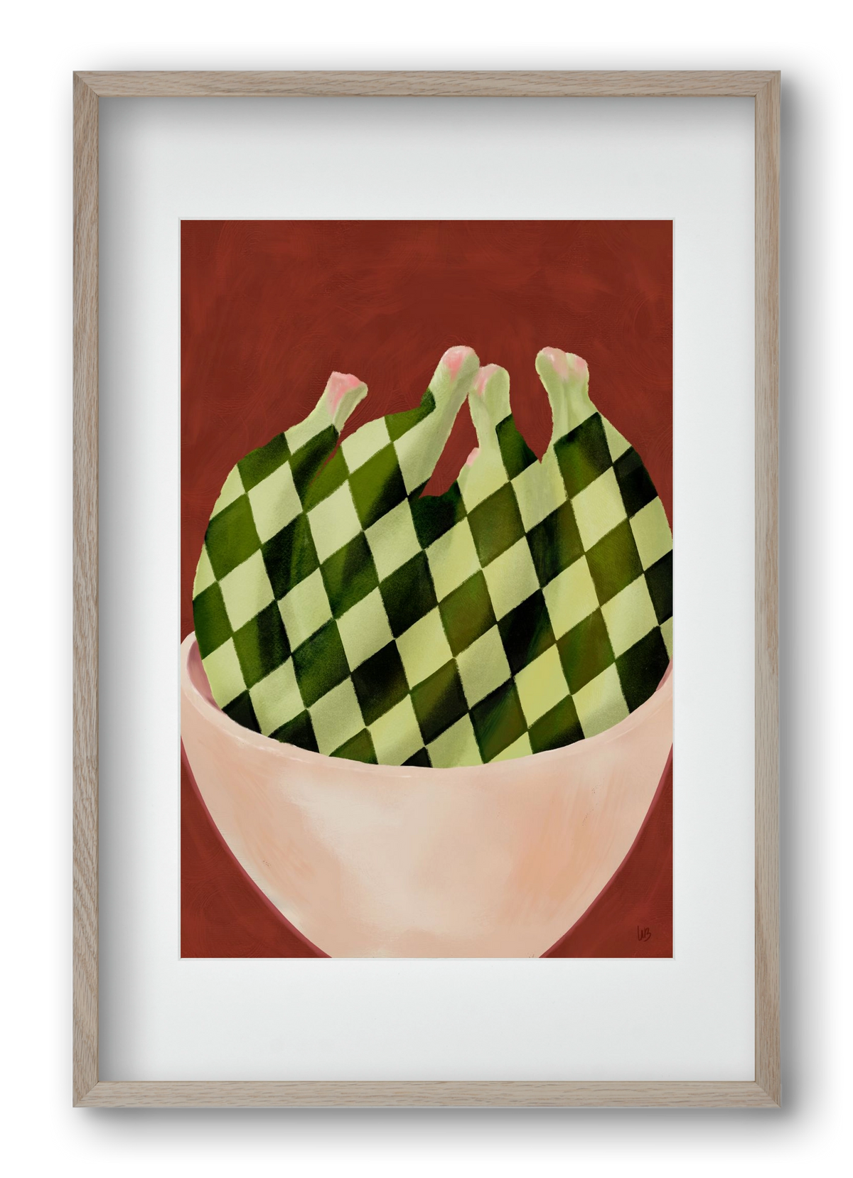 Harlequin Bananas, 40x60 cm (30x45 cm), Tölgy keret, paszpartuval