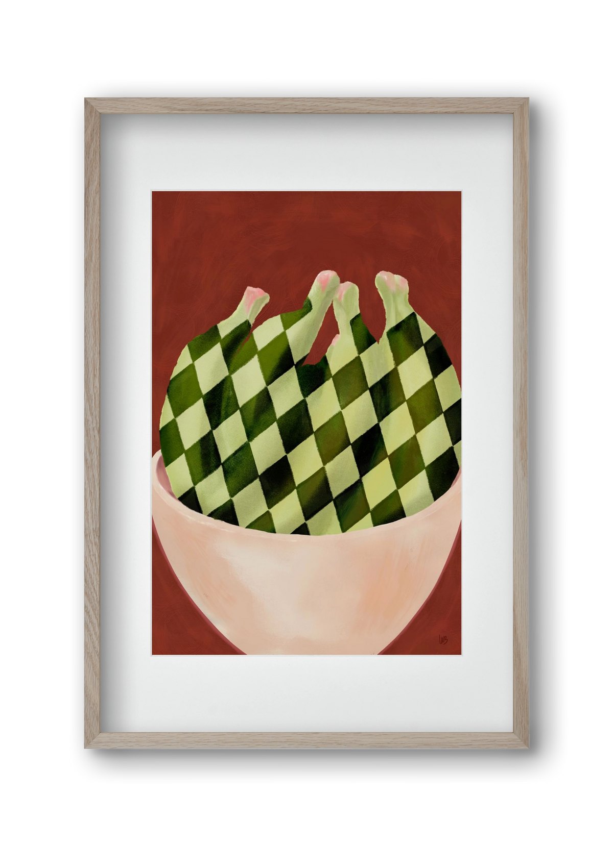 Harlequin Bananas, 30x45 cm (20x30 cm), Tölgy keret, paszpartuval