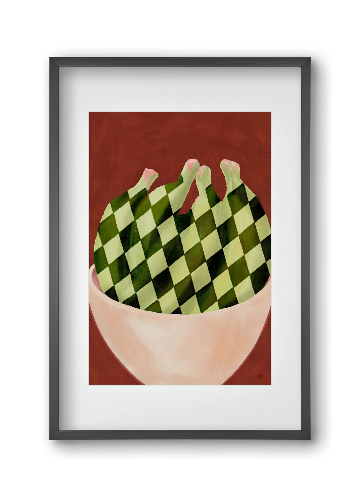 Harlequin Bananas, 30x45 cm (20x30 cm), Fekete keret, paszpartuval