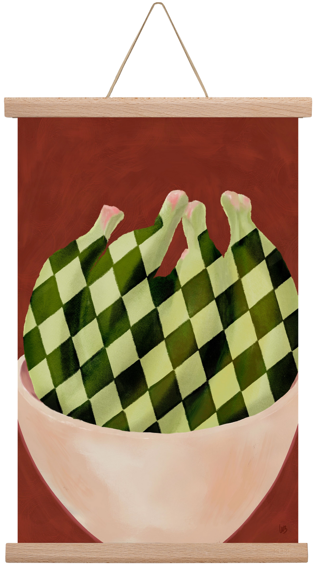 Harlequin Bananas, 30x45 cm (30x45 cm), Tölgy akasztó