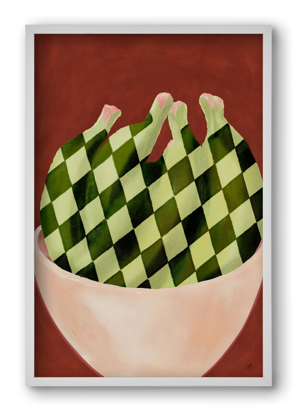 Harlequin Bananas, 40x60 cm (40x60 cm), Fehér keret