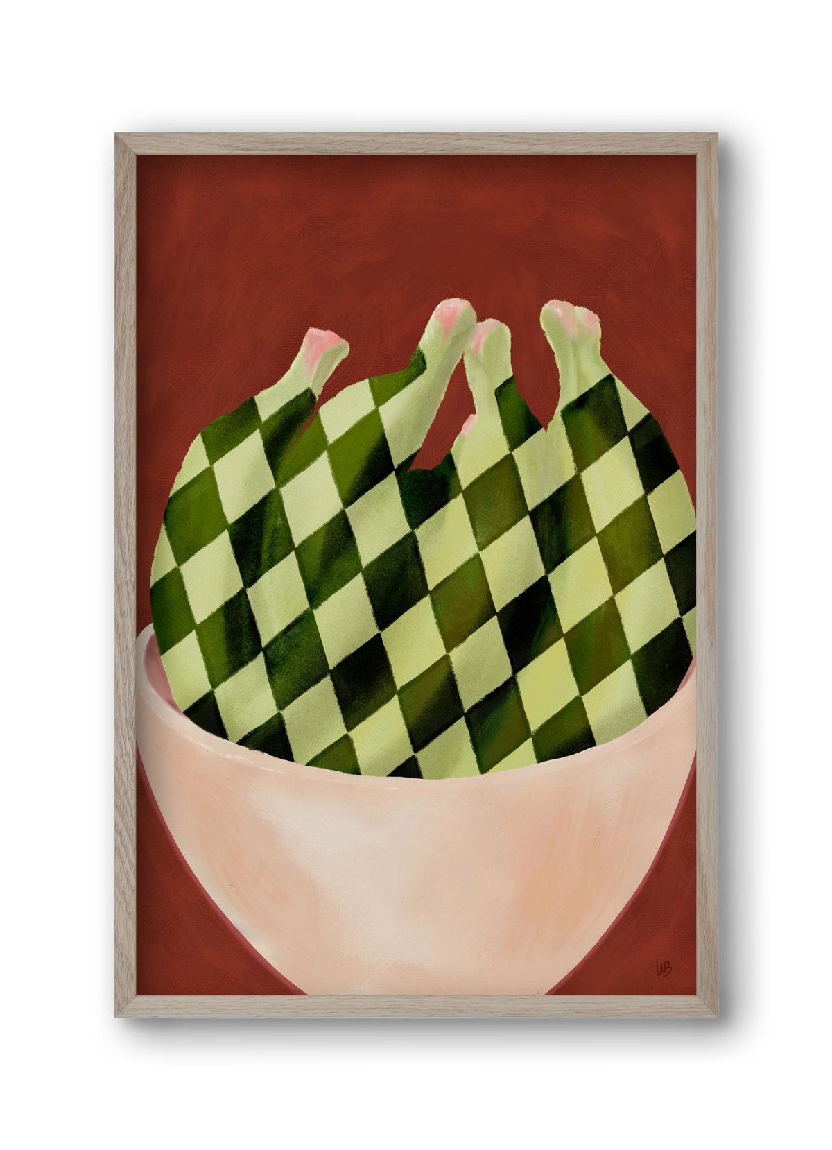 Harlequin Bananas, 30x45 cm (30x45 cm), Tölgy keret