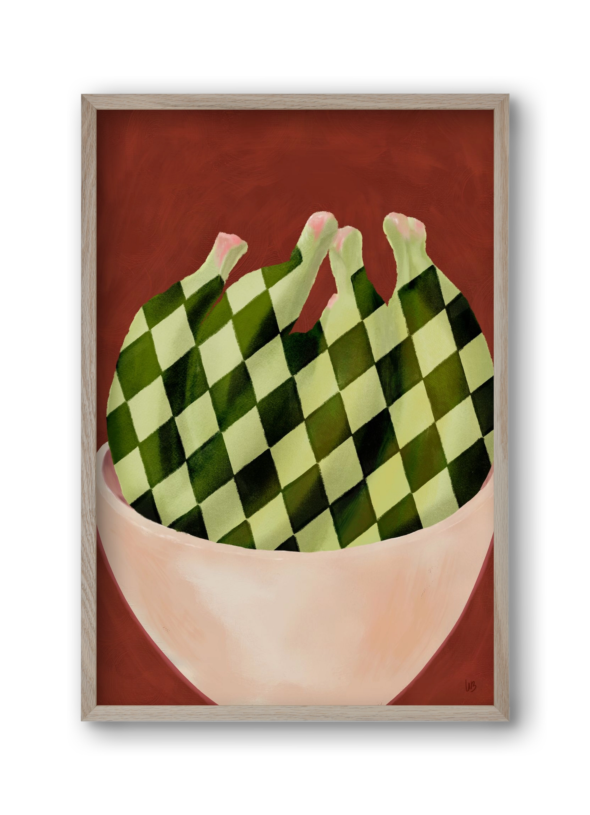 Harlequin Bananas, 30x45 cm (30x45 cm), Tölgy keret
