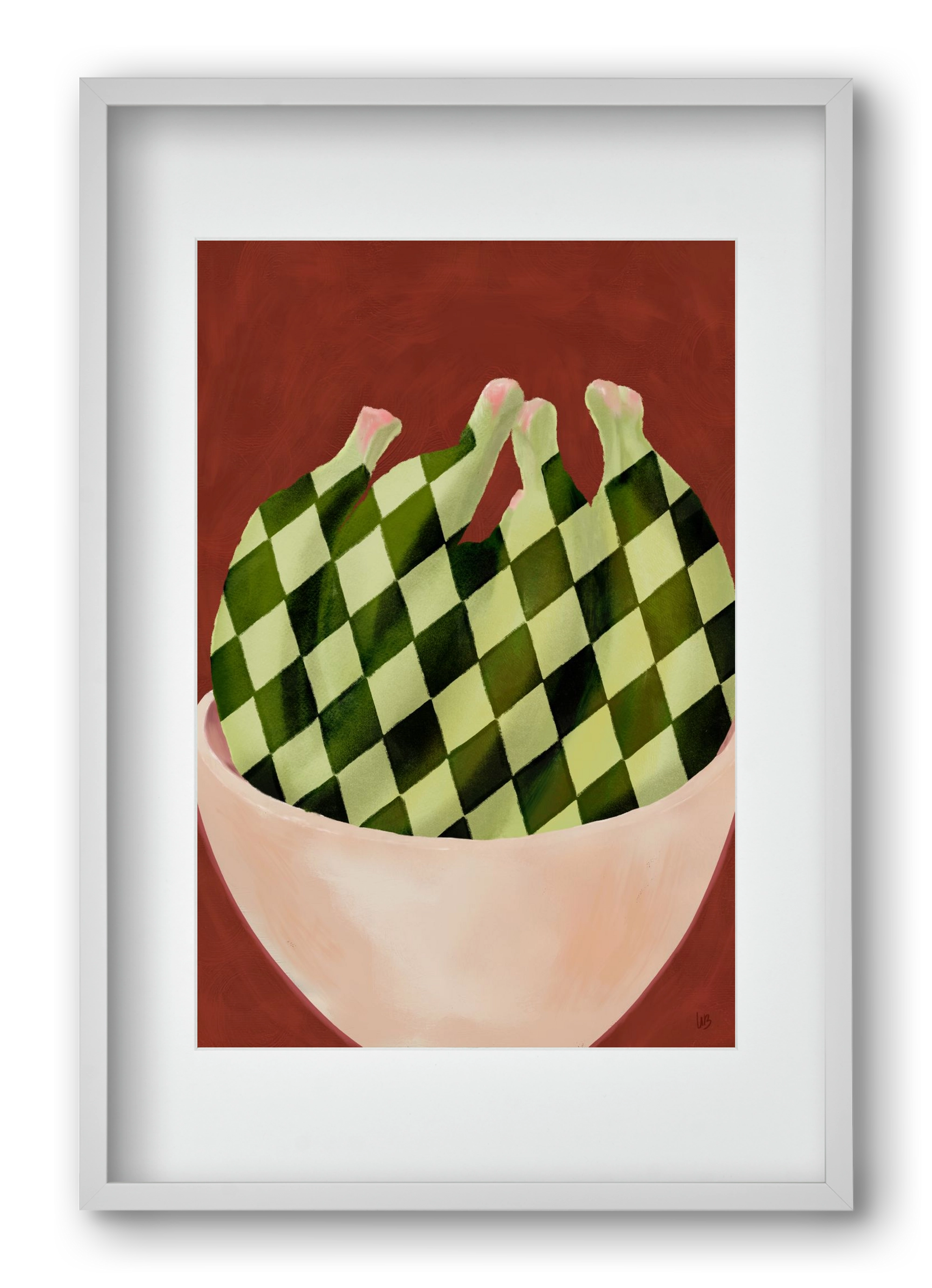 Harlequin Bananas, 40x60 cm (30x45 cm), Fehér keret, paszpartuval