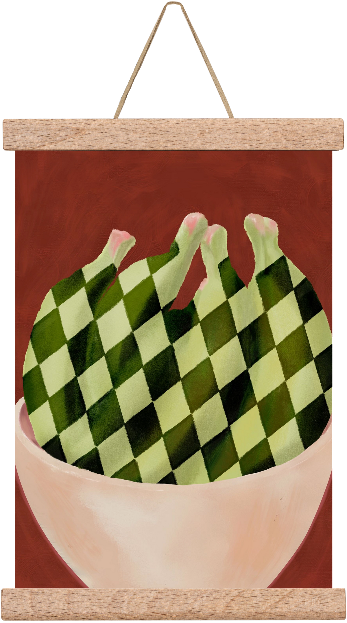 Harlequin Bananas, 20x30 cm (20x30 cm), Tölgy akasztó